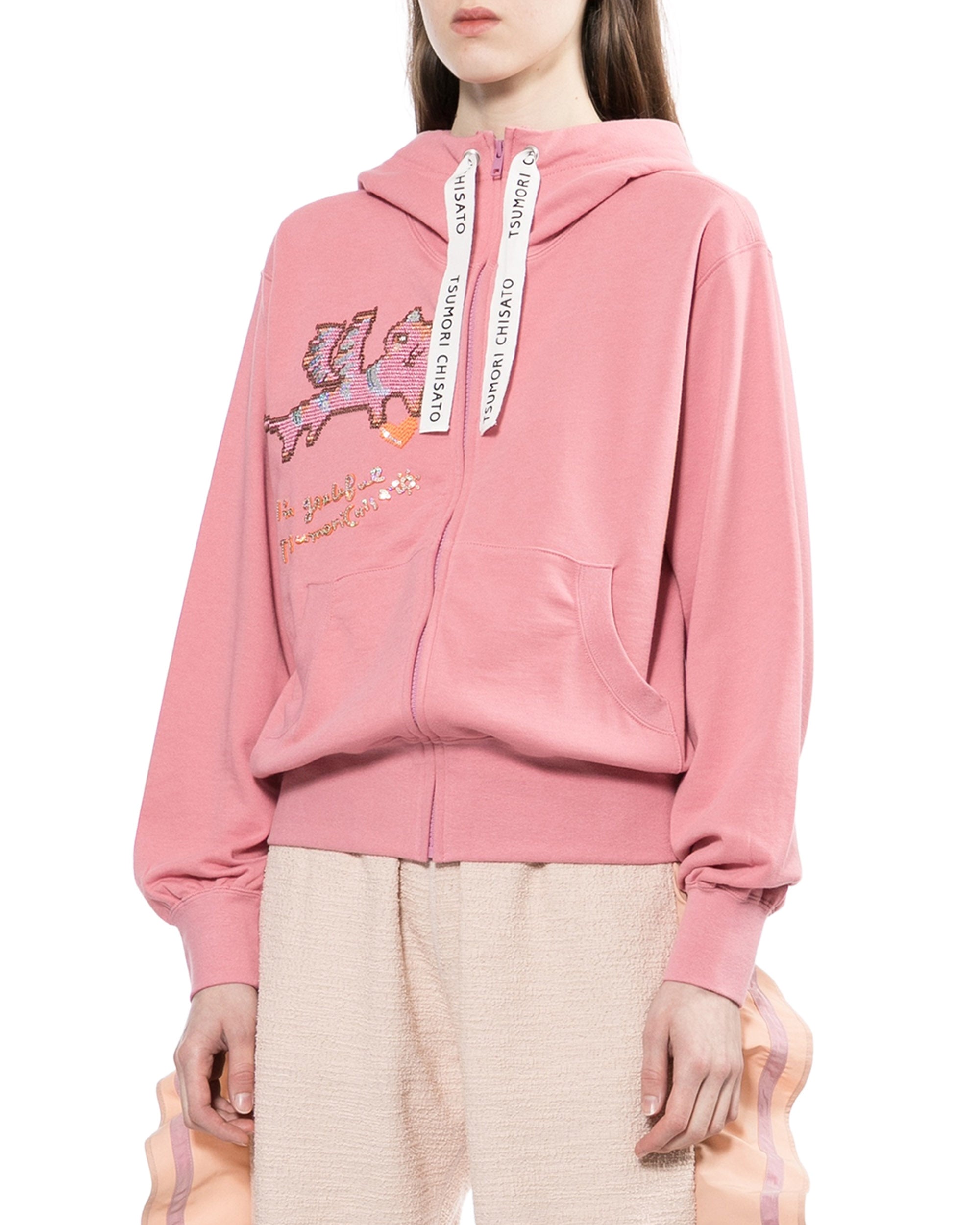 Embroidered embellishment hoodie