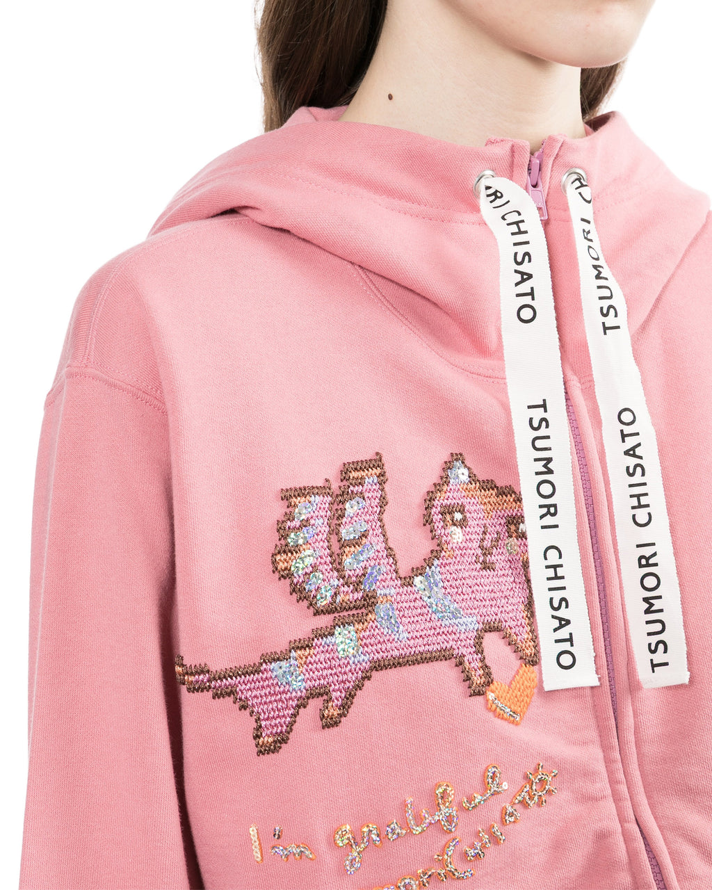 Embroidered embellishment hoodie