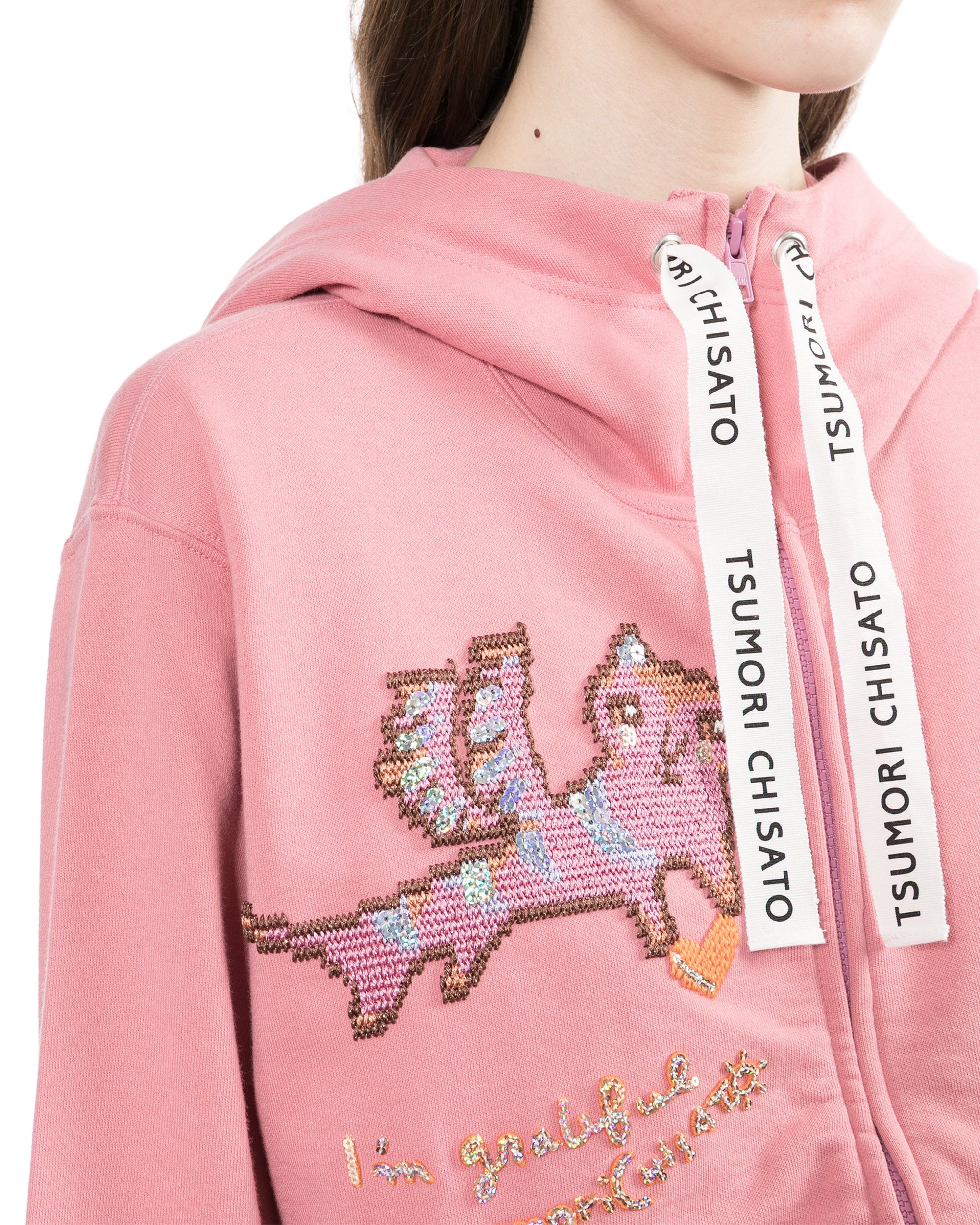 Embroidered embellishment hoodie