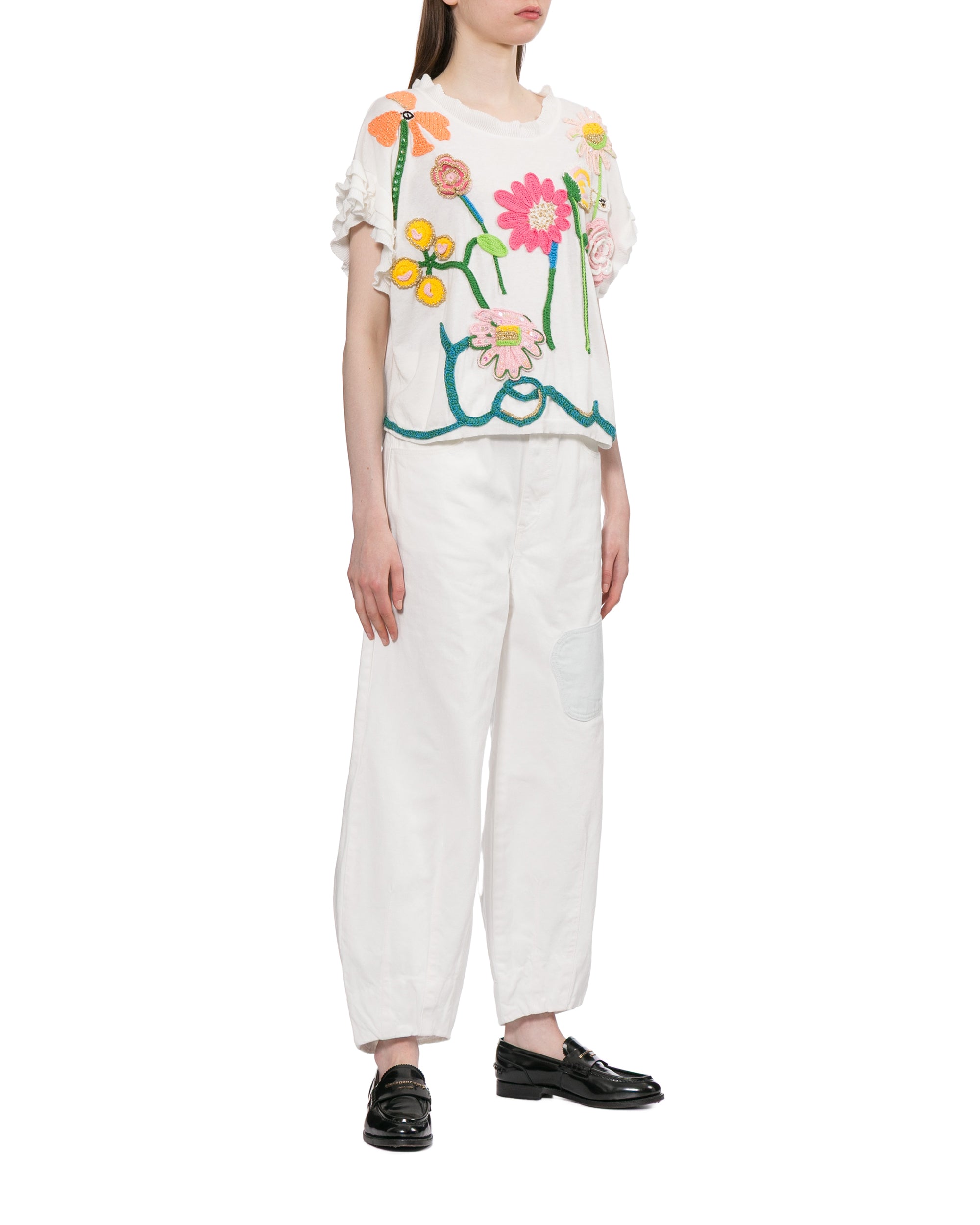 Patch accent pants