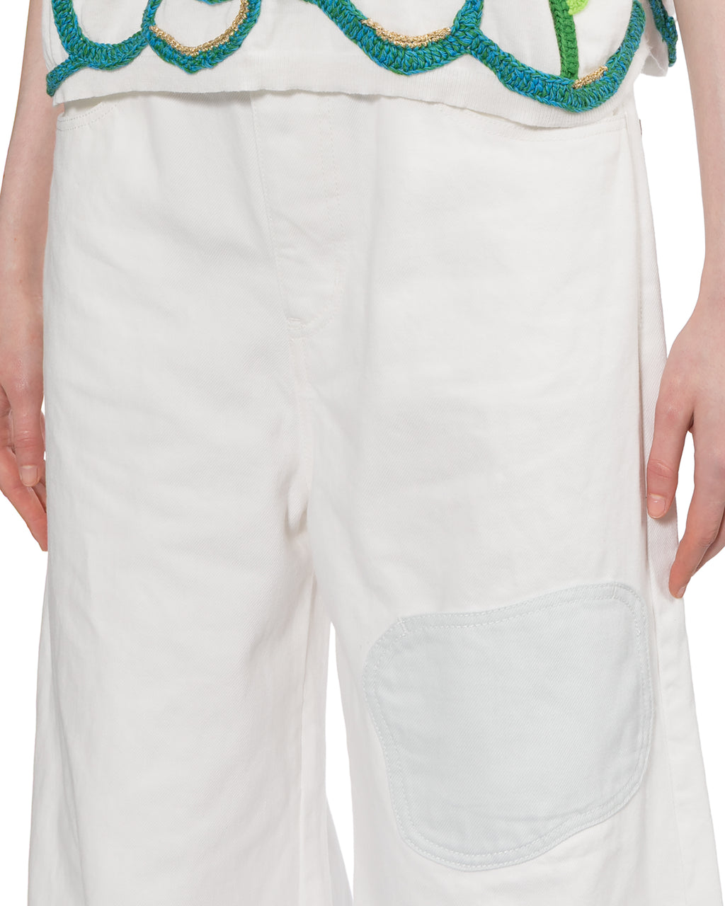 Patch accent pants