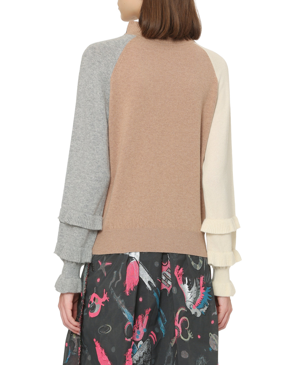 Mock neck ruffle sweater