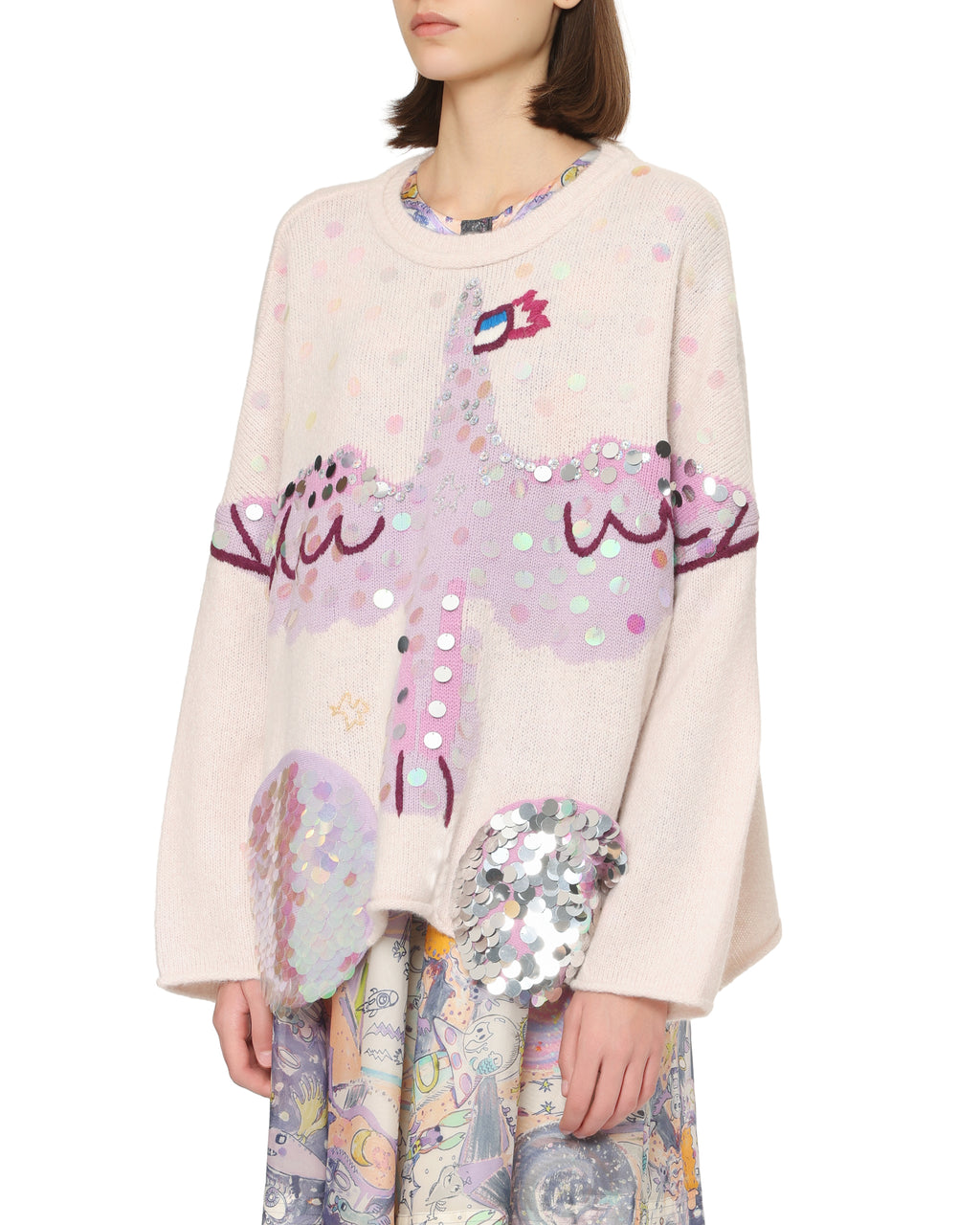 Sequin bird sweater