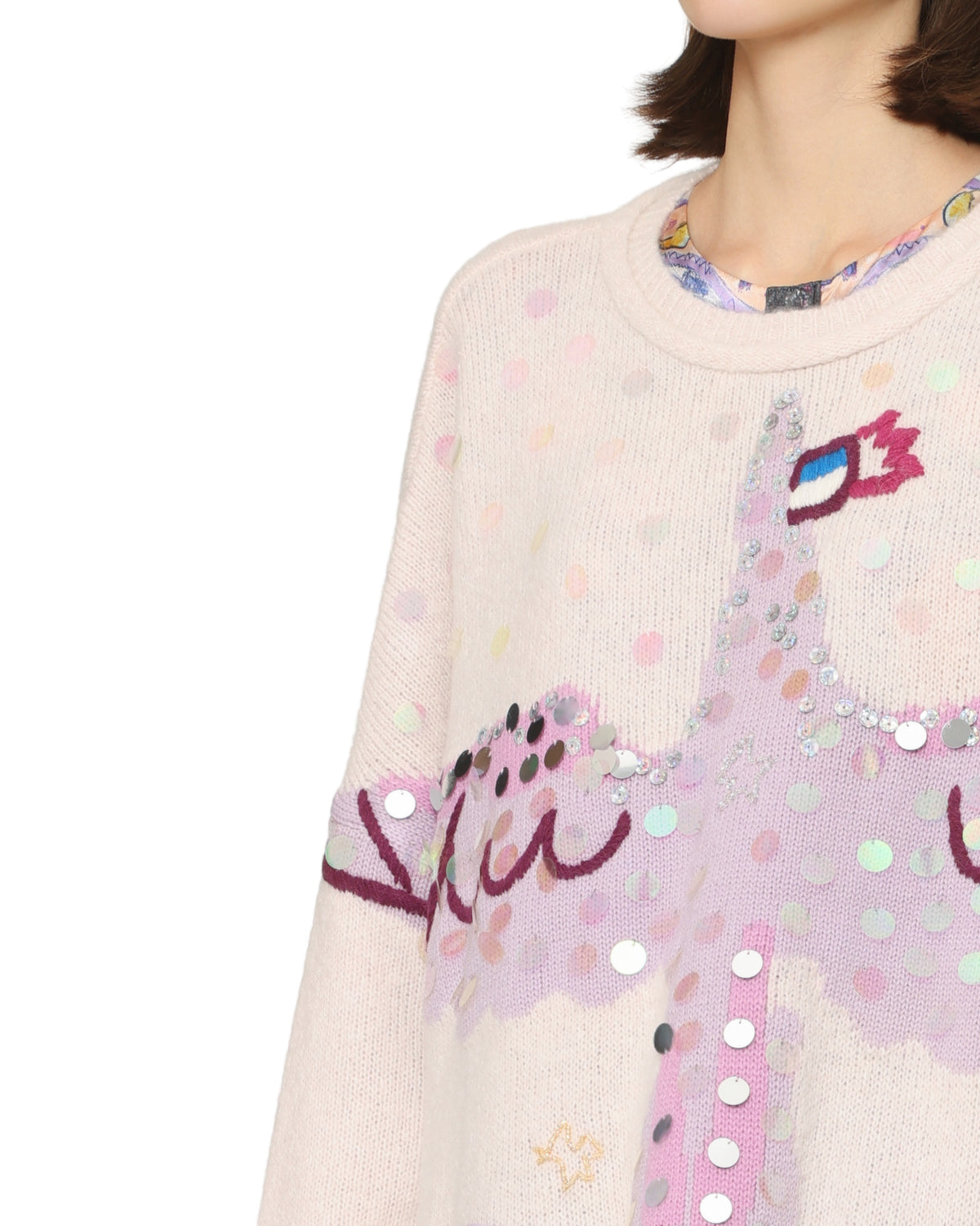 Sequin bird sweater