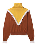 Colour block layered turtleneck pullover
