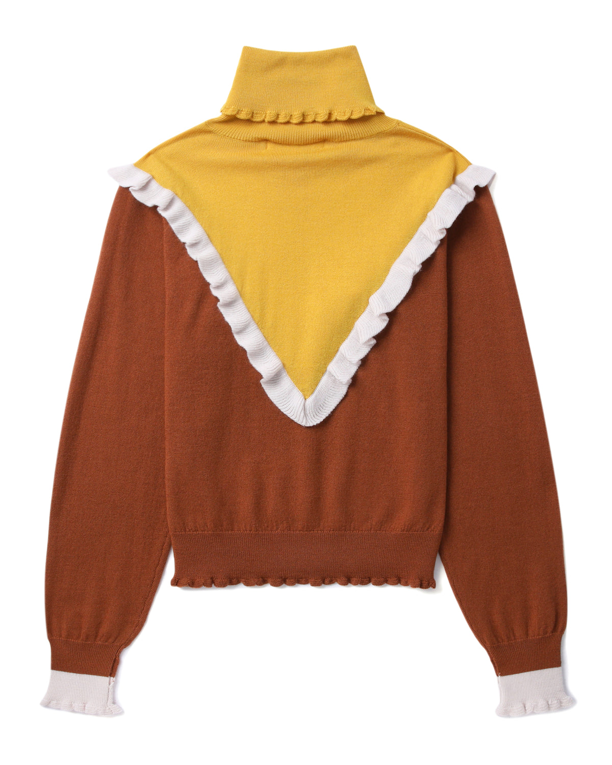 Colour block layered turtleneck pullover