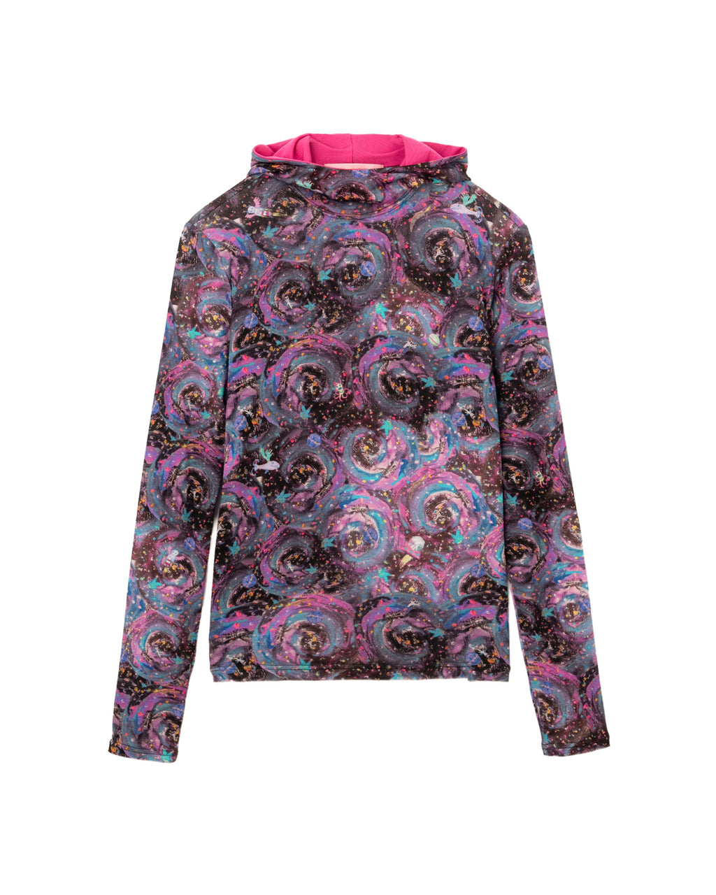 Printed hooded top