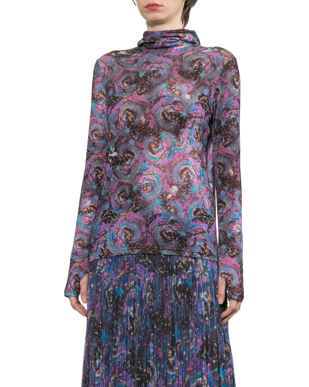 Printed hooded top