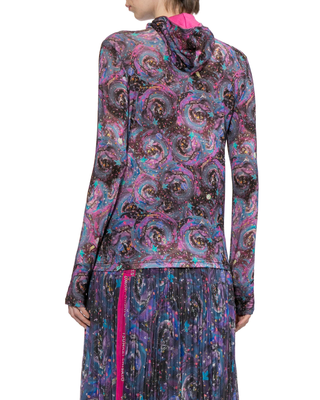 Printed hooded top