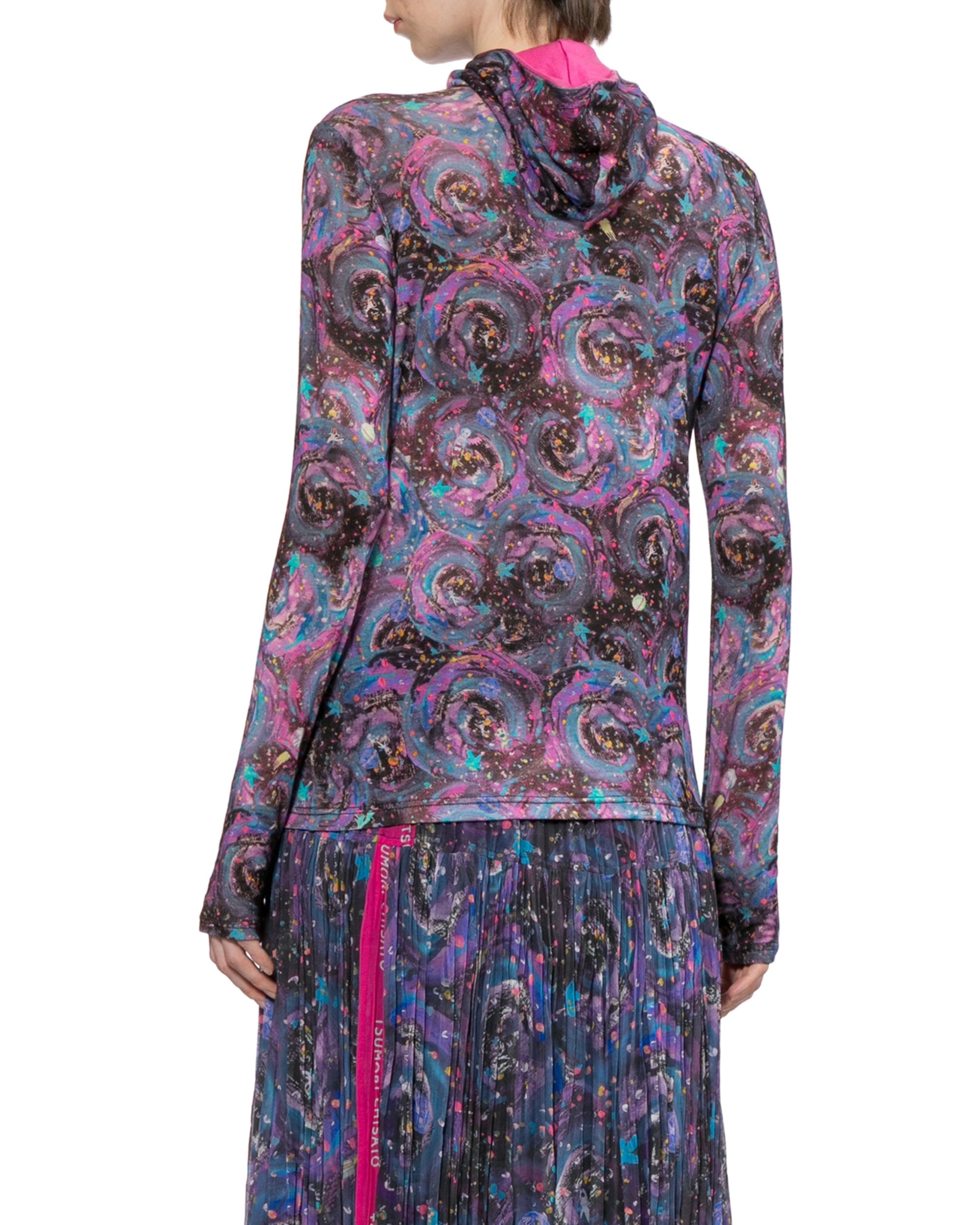Printed hooded top