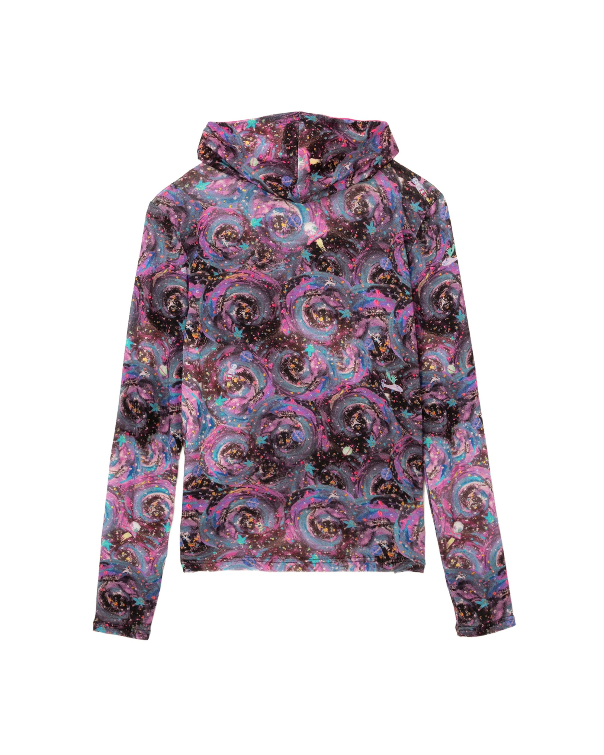 Printed hooded top