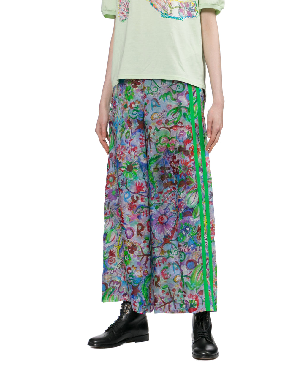 Printed wide leg pants