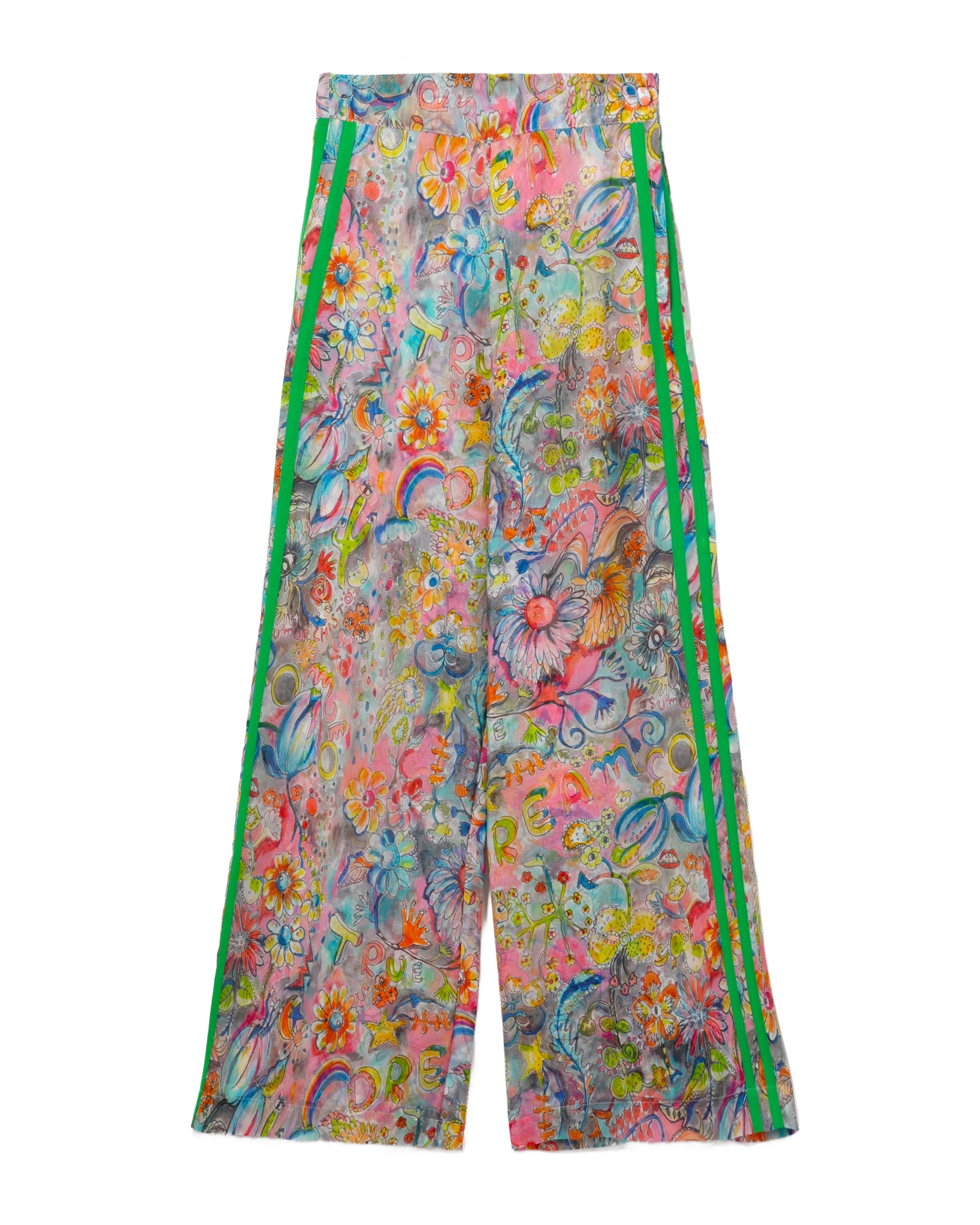 Printed wide leg pants