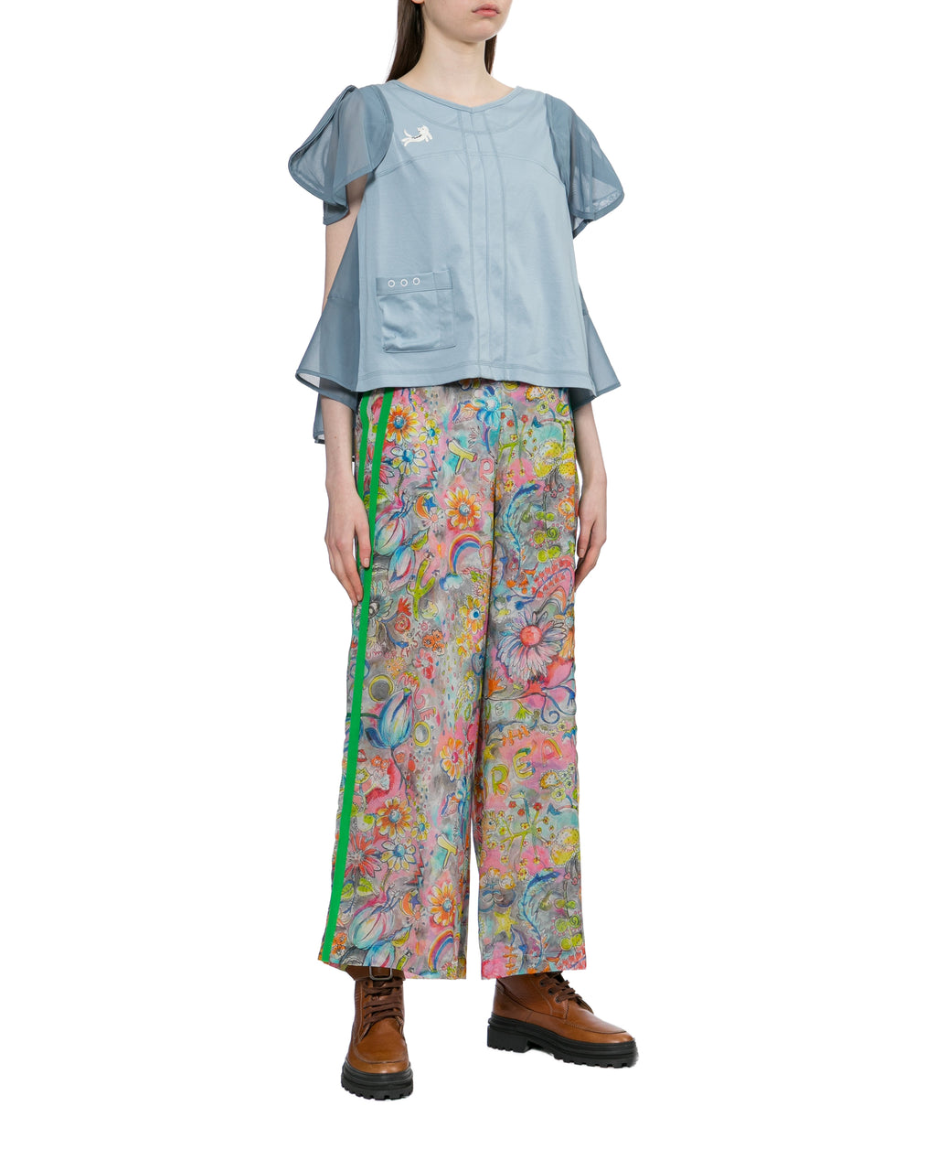 Printed wide leg pants