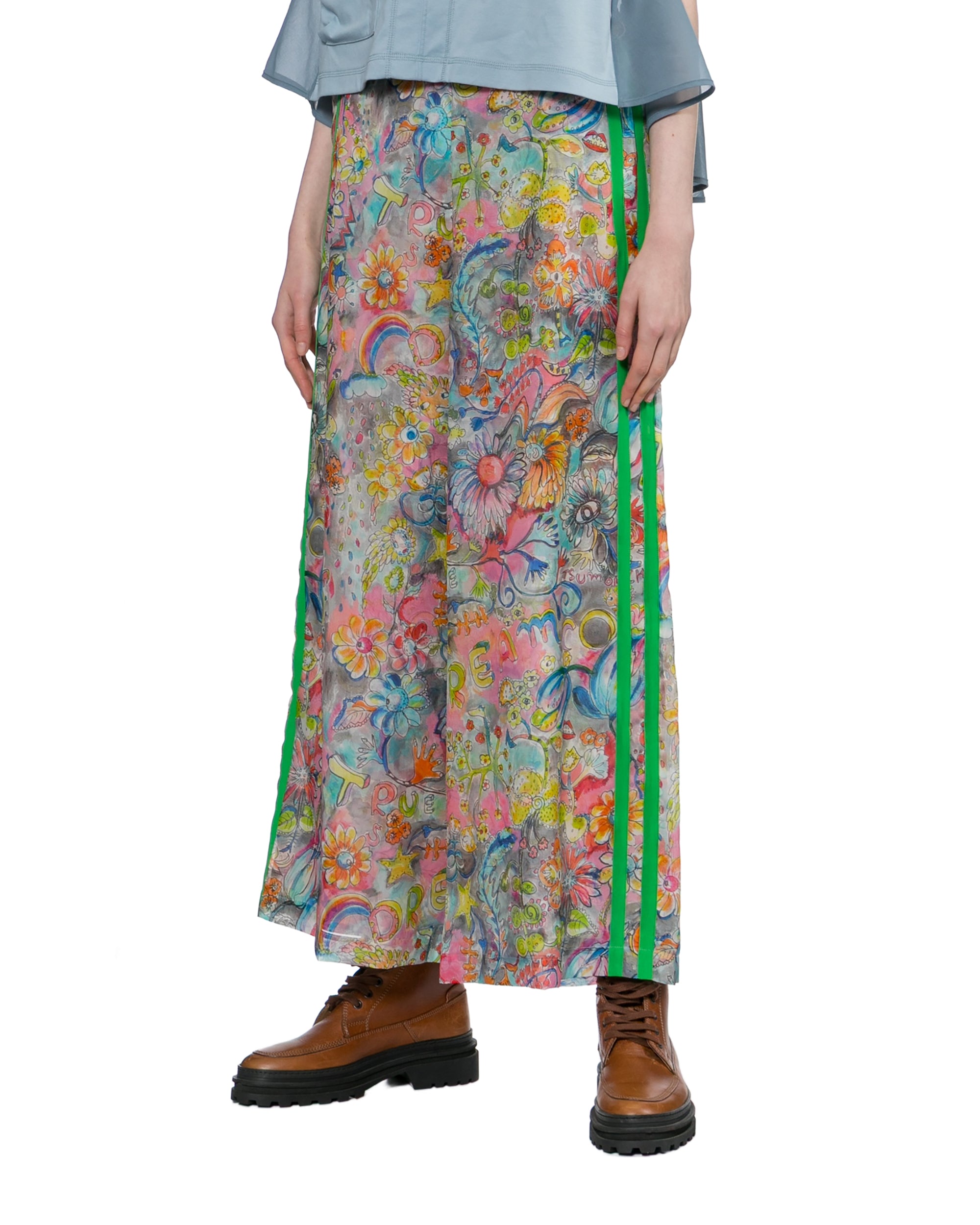 Printed wide leg pants