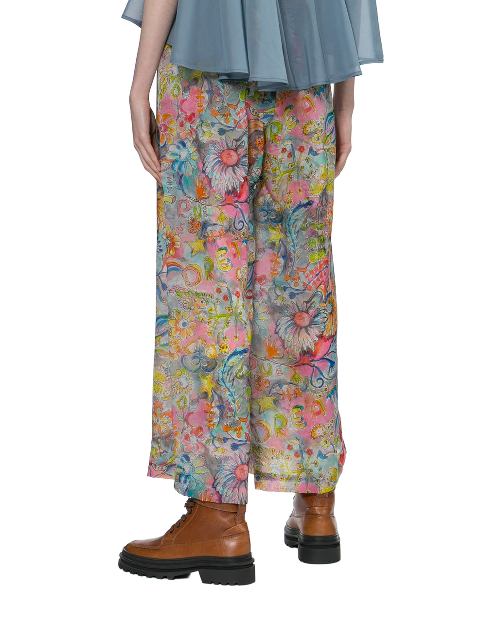 Printed wide leg pants