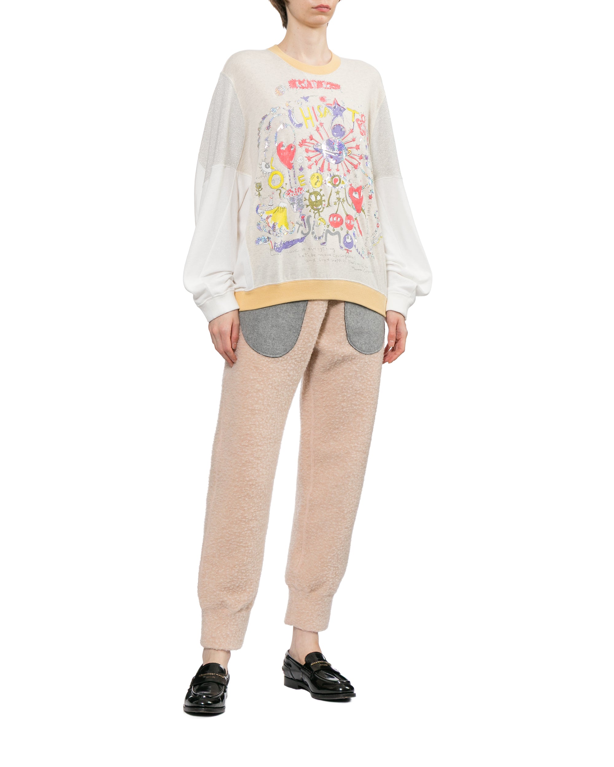 Patch accent pants