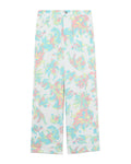 Floral denim pants