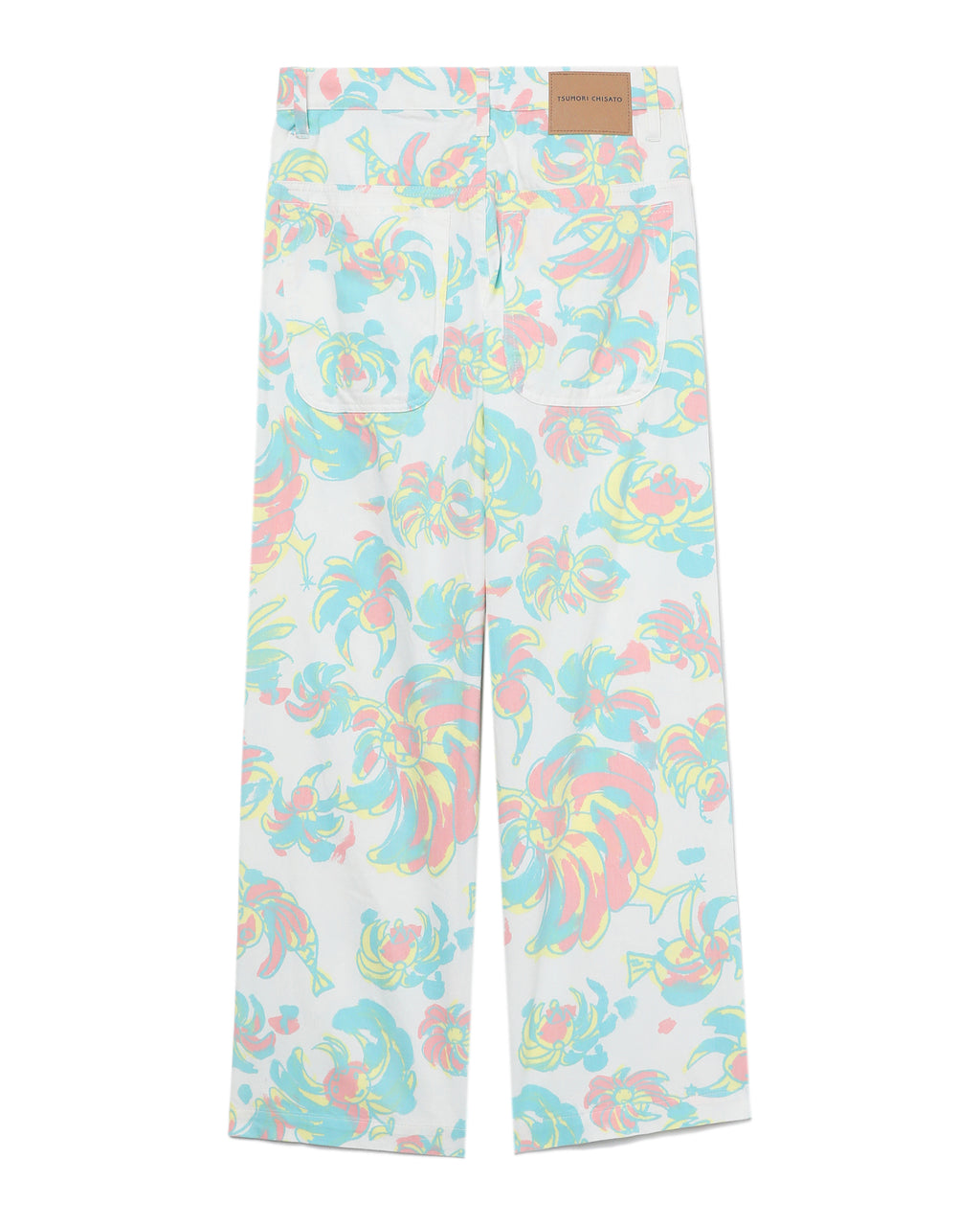 Floral denim pants