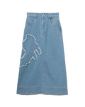 Denim maxi skirt