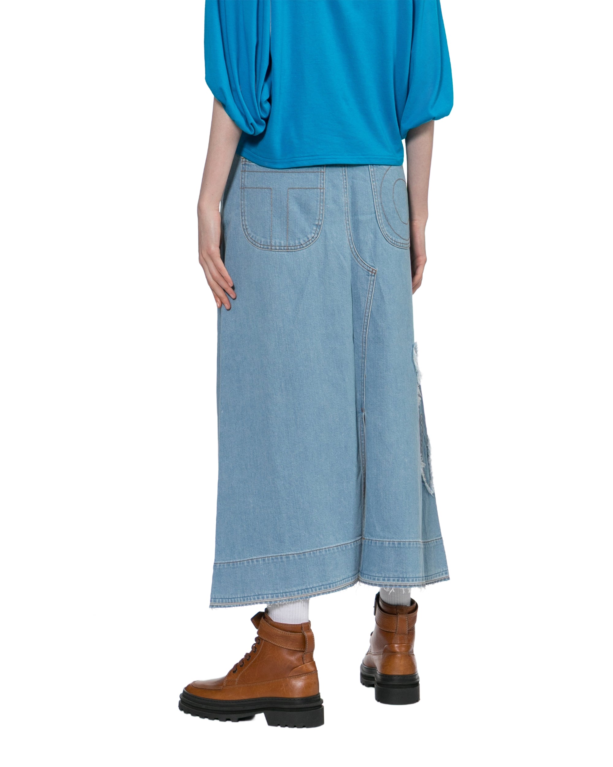 Denim maxi skirt