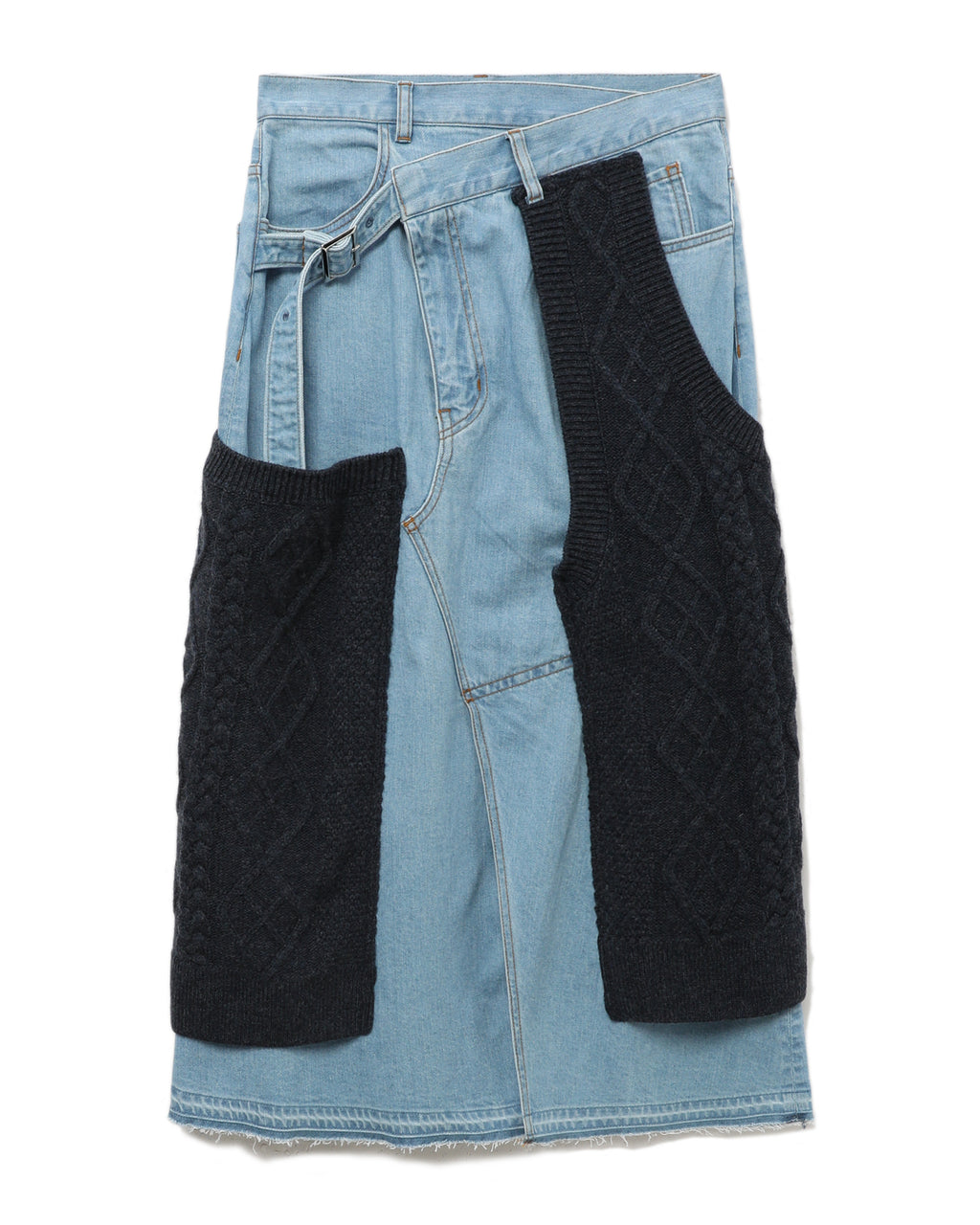 Patchwork denim skirt