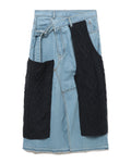 Patchwork denim skirt