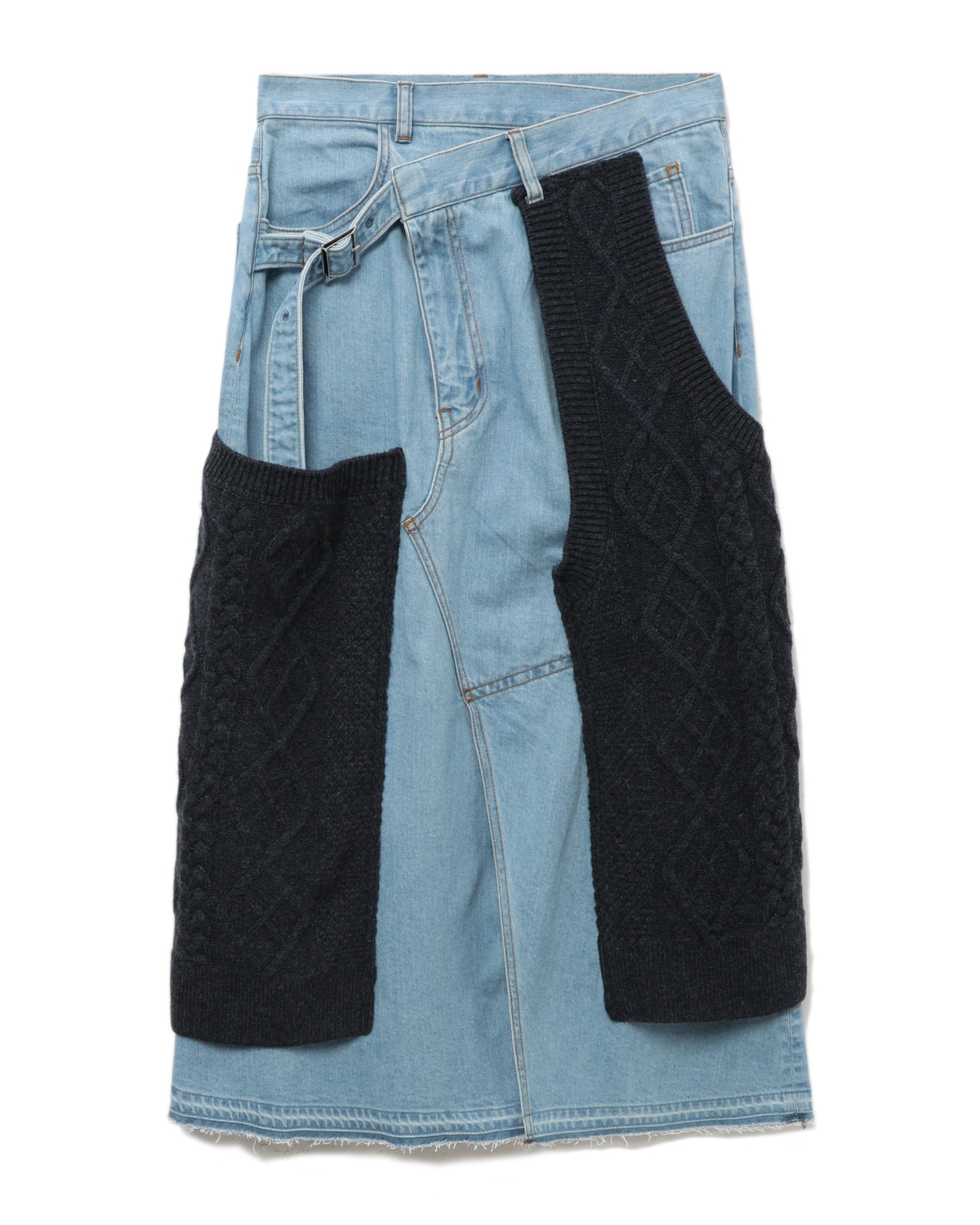 Patchwork denim skirt
