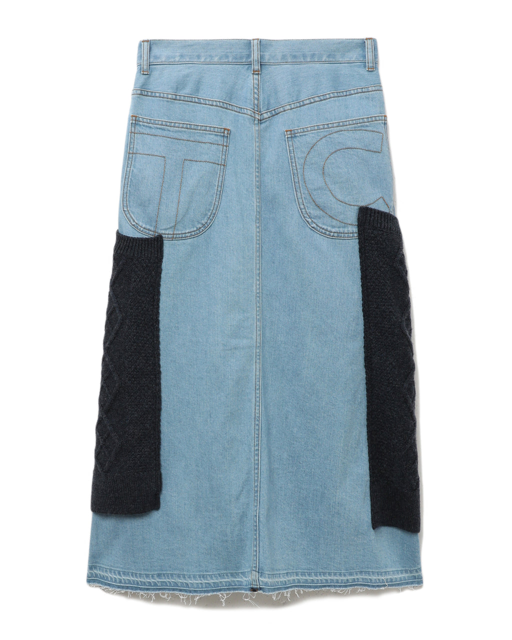 Patchwork denim skirt