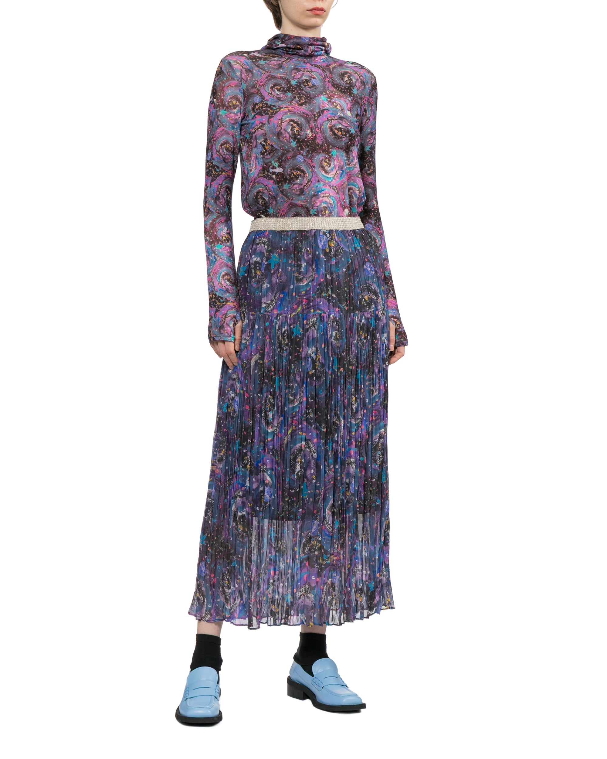 Pleated maxi skirt