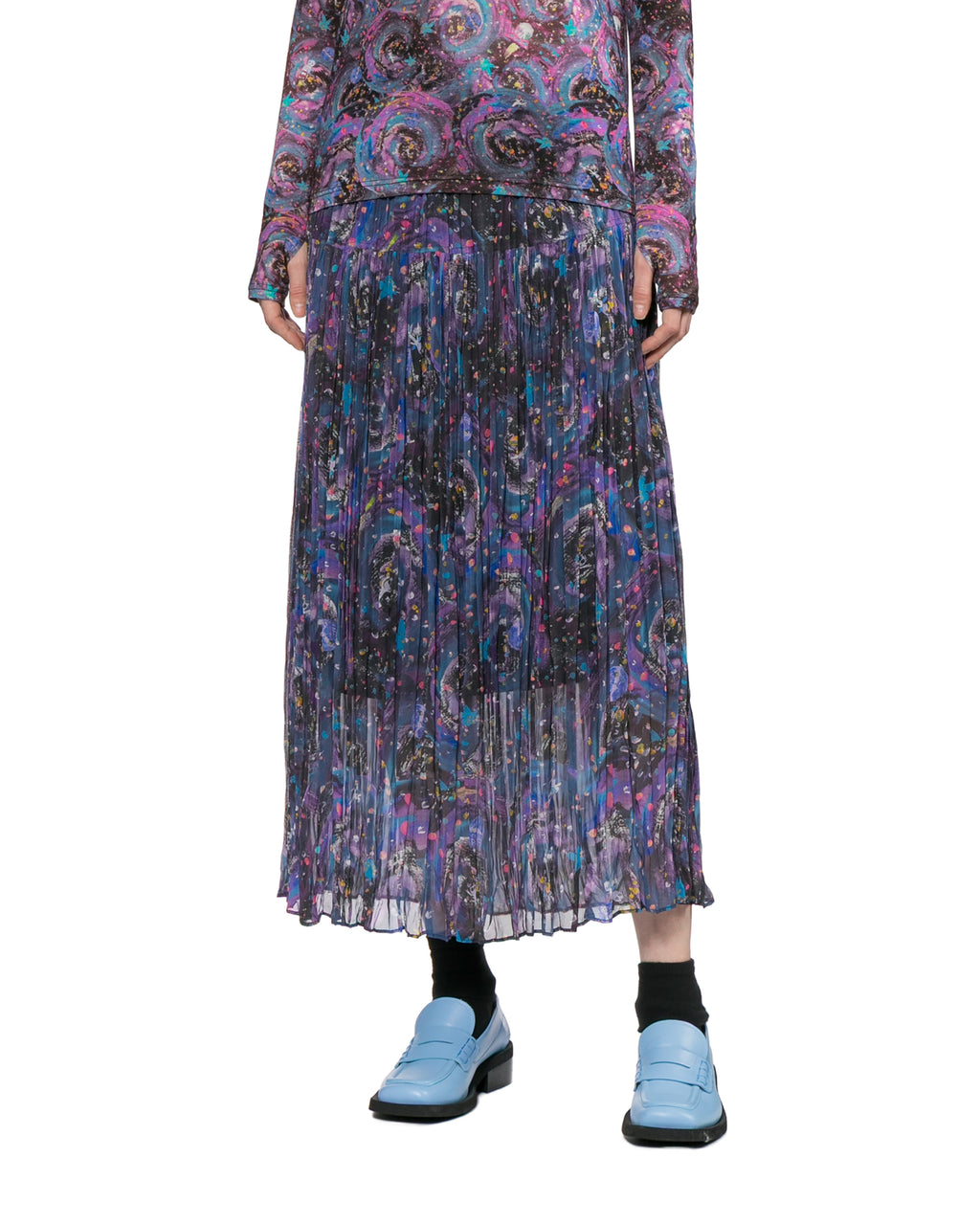 Pleated maxi skirt