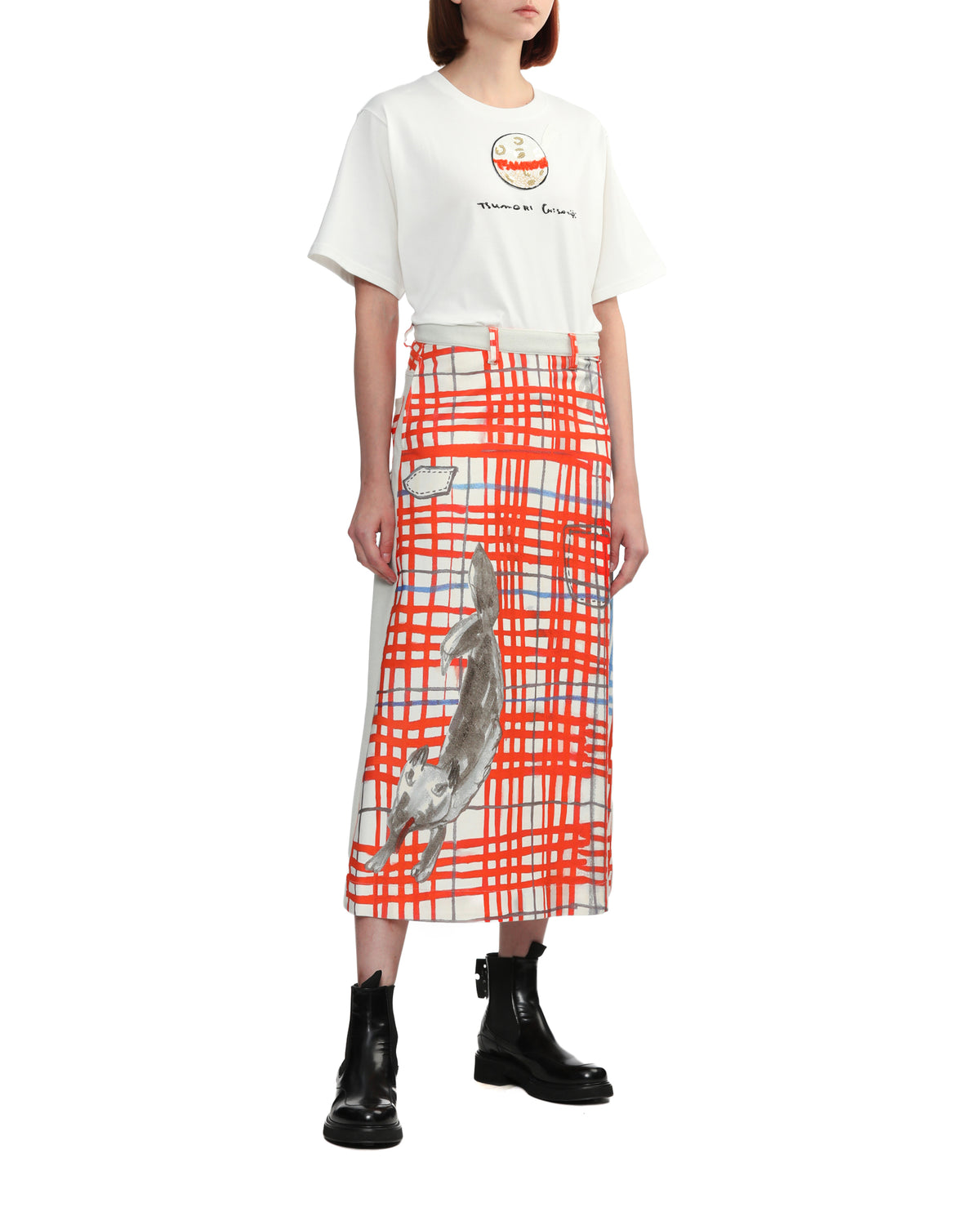 Printed midi skirt