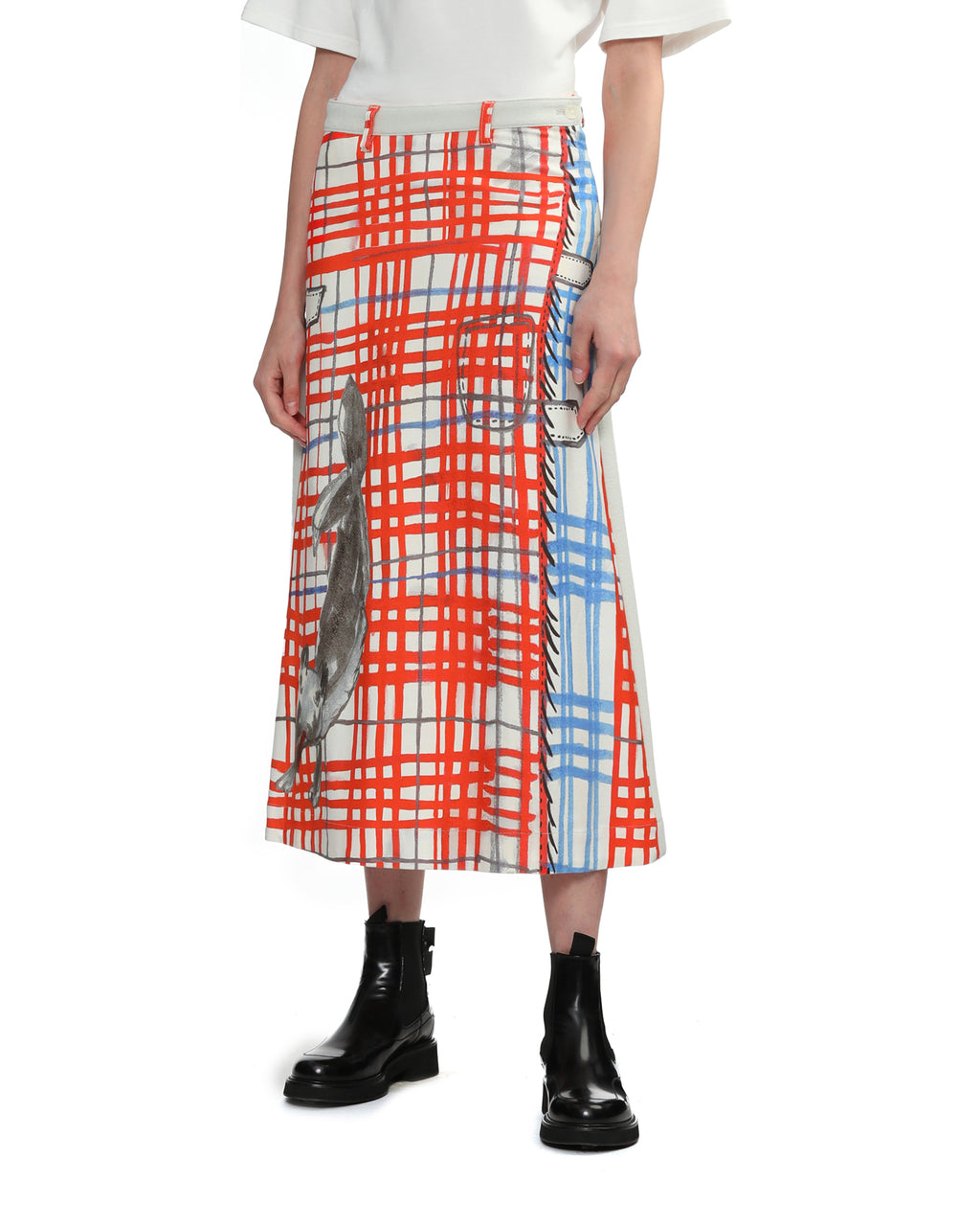 Printed midi skirt
