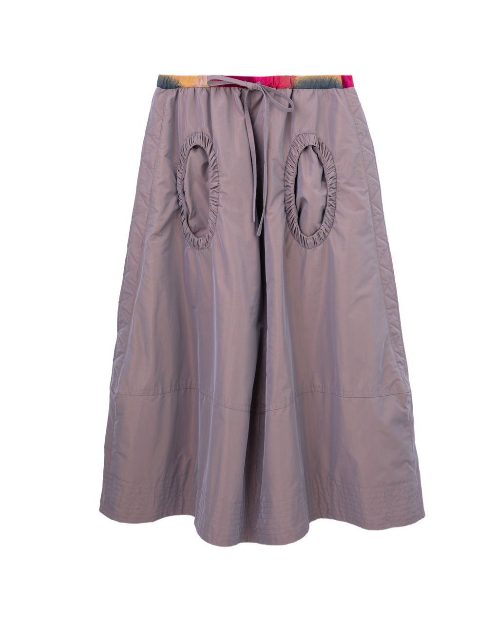 Contrast waist midi skirt