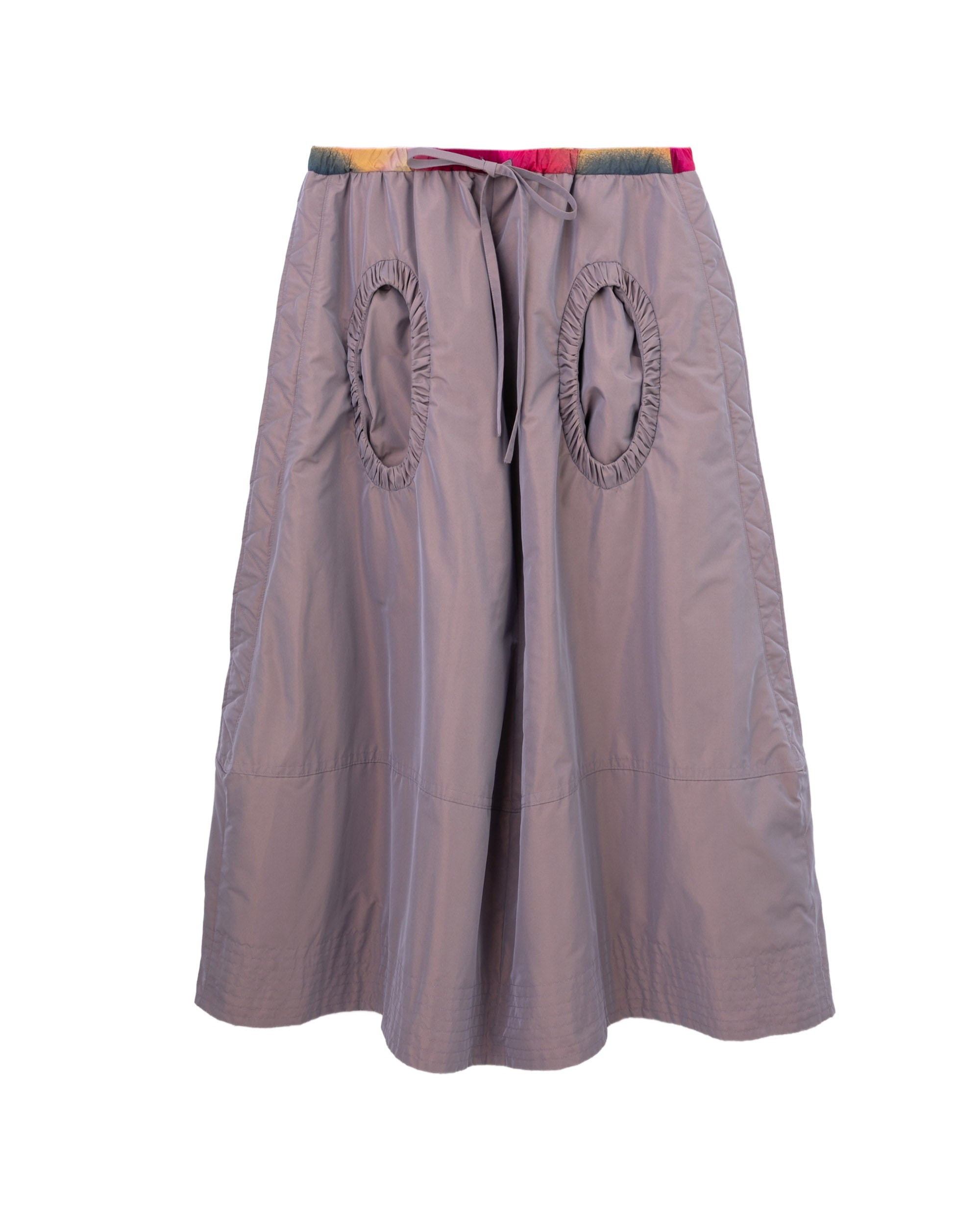 Contrast waist midi skirt