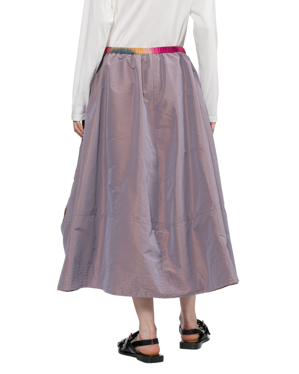 Contrast waist midi skirt