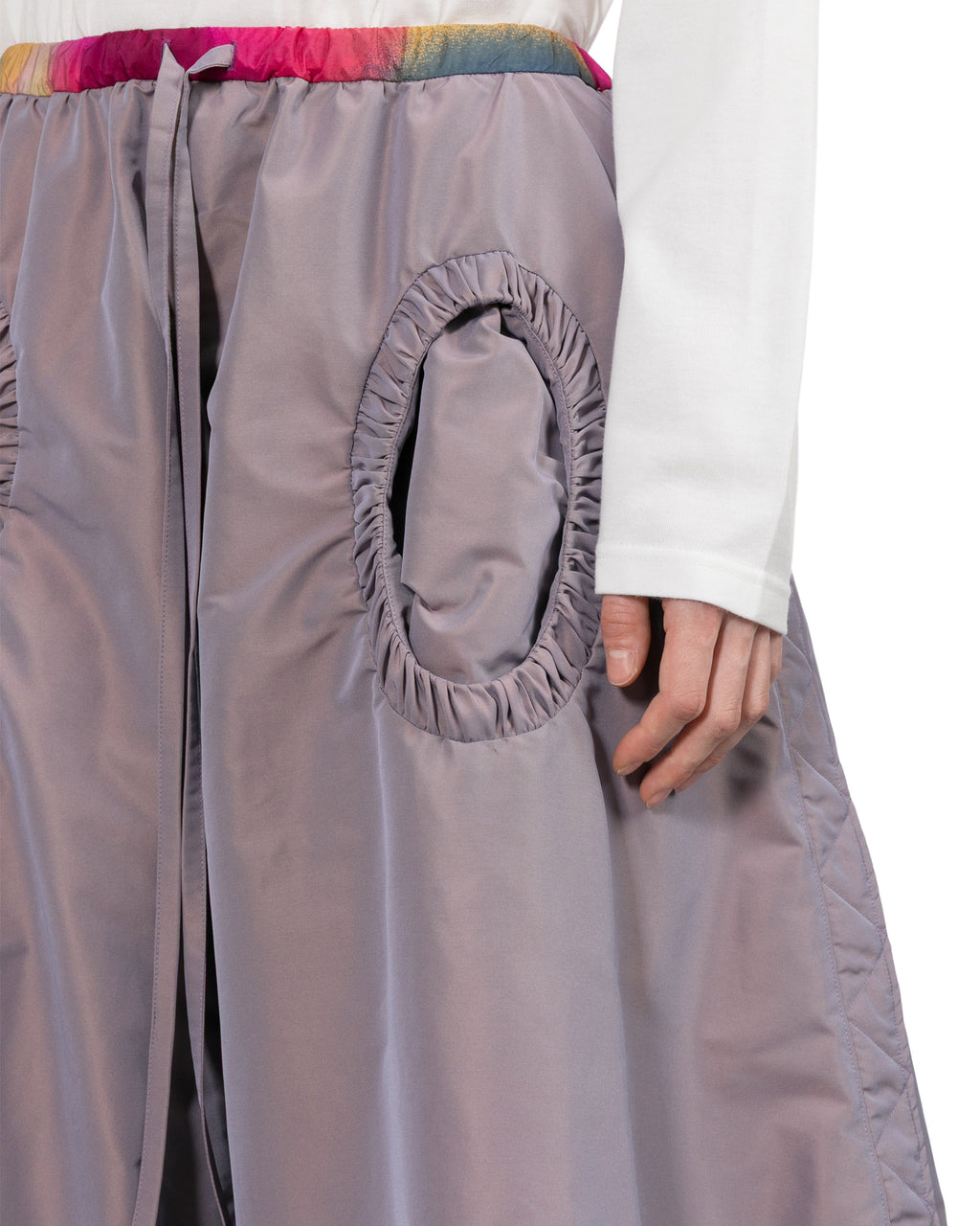 Contrast waist midi skirt