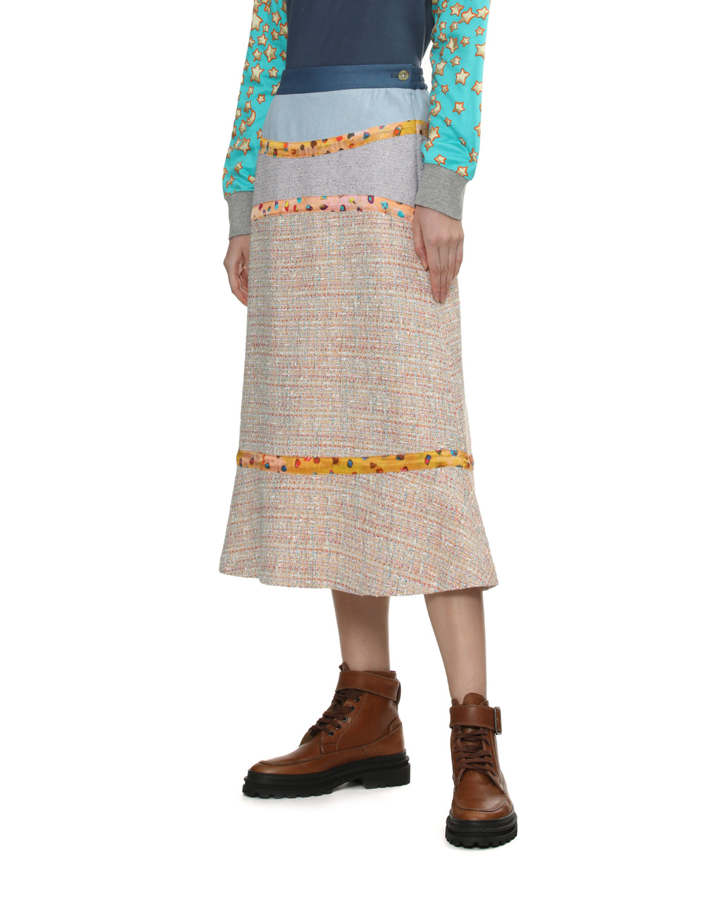 Panelled midi skirt