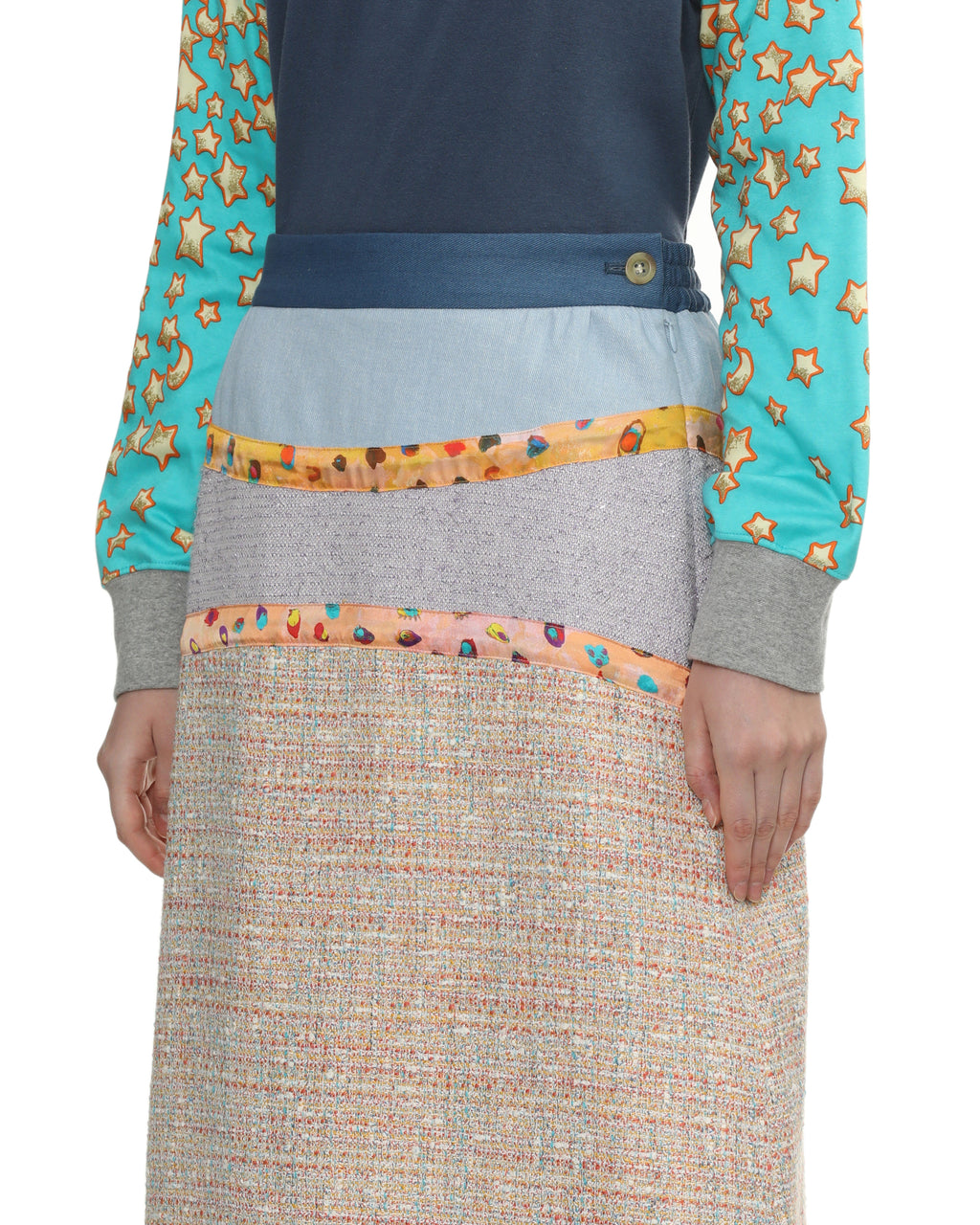 Panelled midi skirt