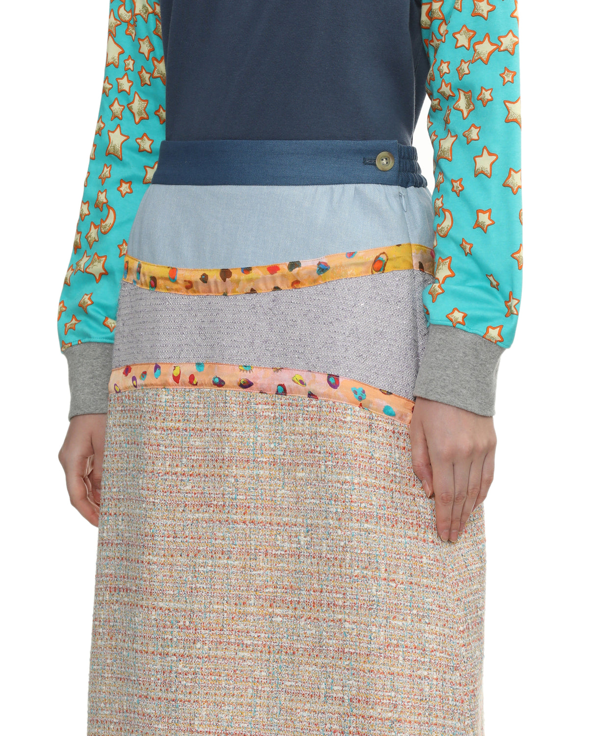Panelled midi skirt