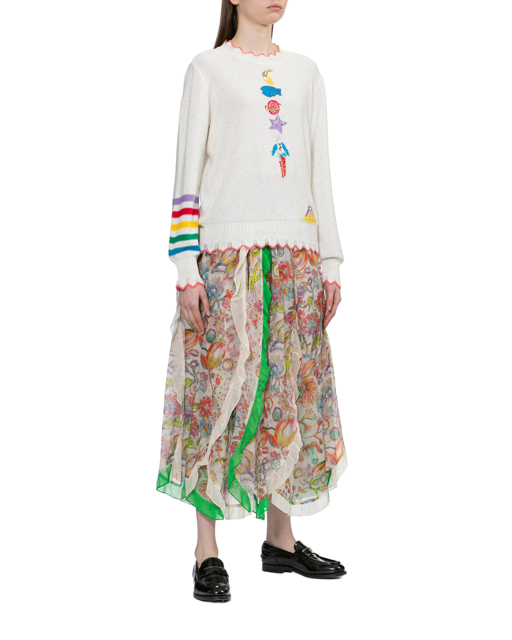 Floral midi skirt