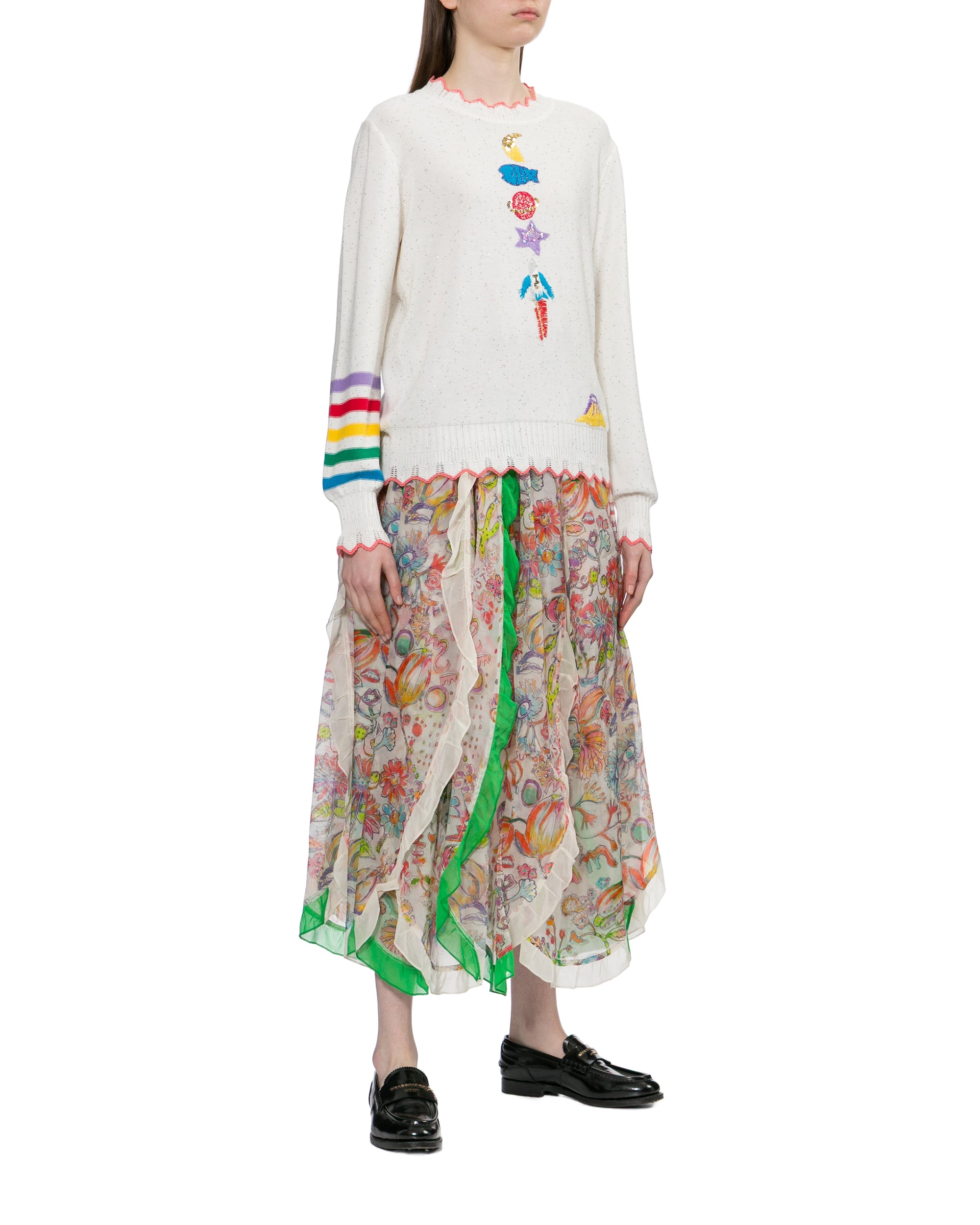 Floral midi skirt