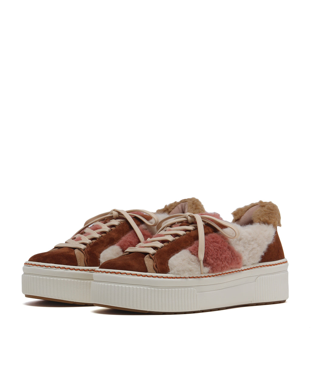 Panelled platform sneakers