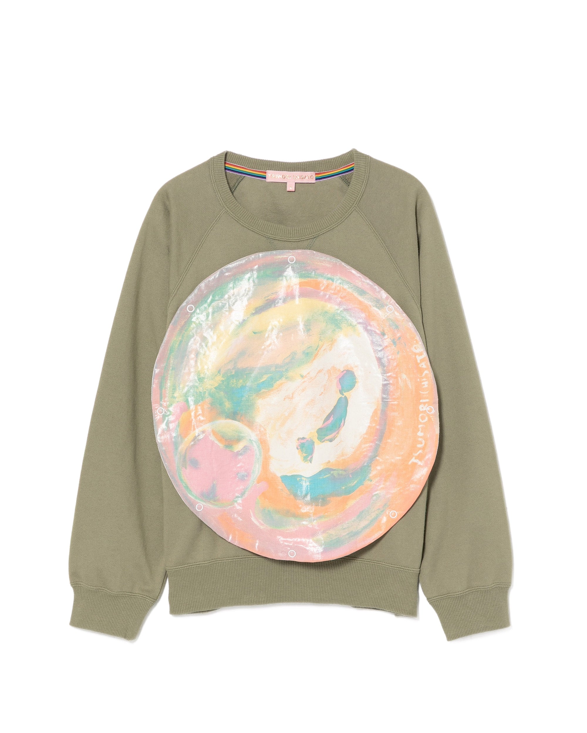 Buttoned graphic sweatshirt