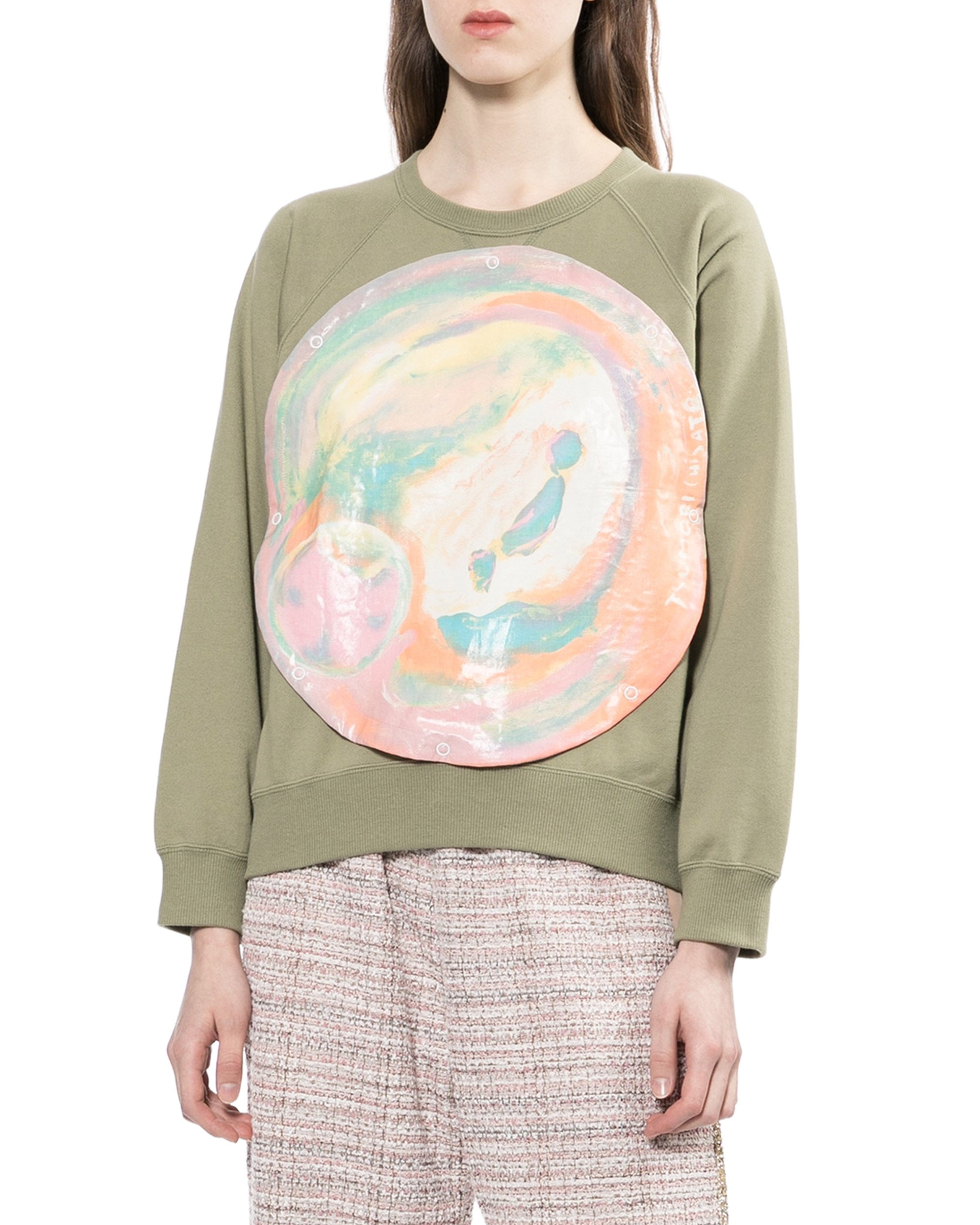 Buttoned graphic sweatshirt