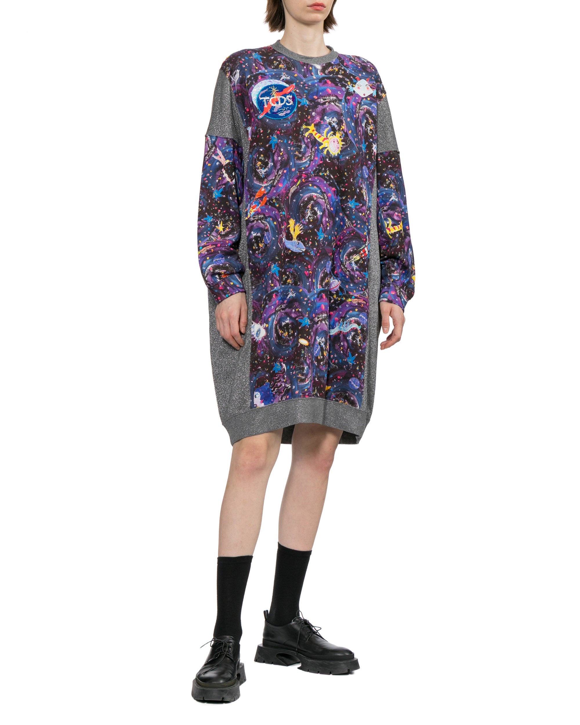 Graphic sweater dress