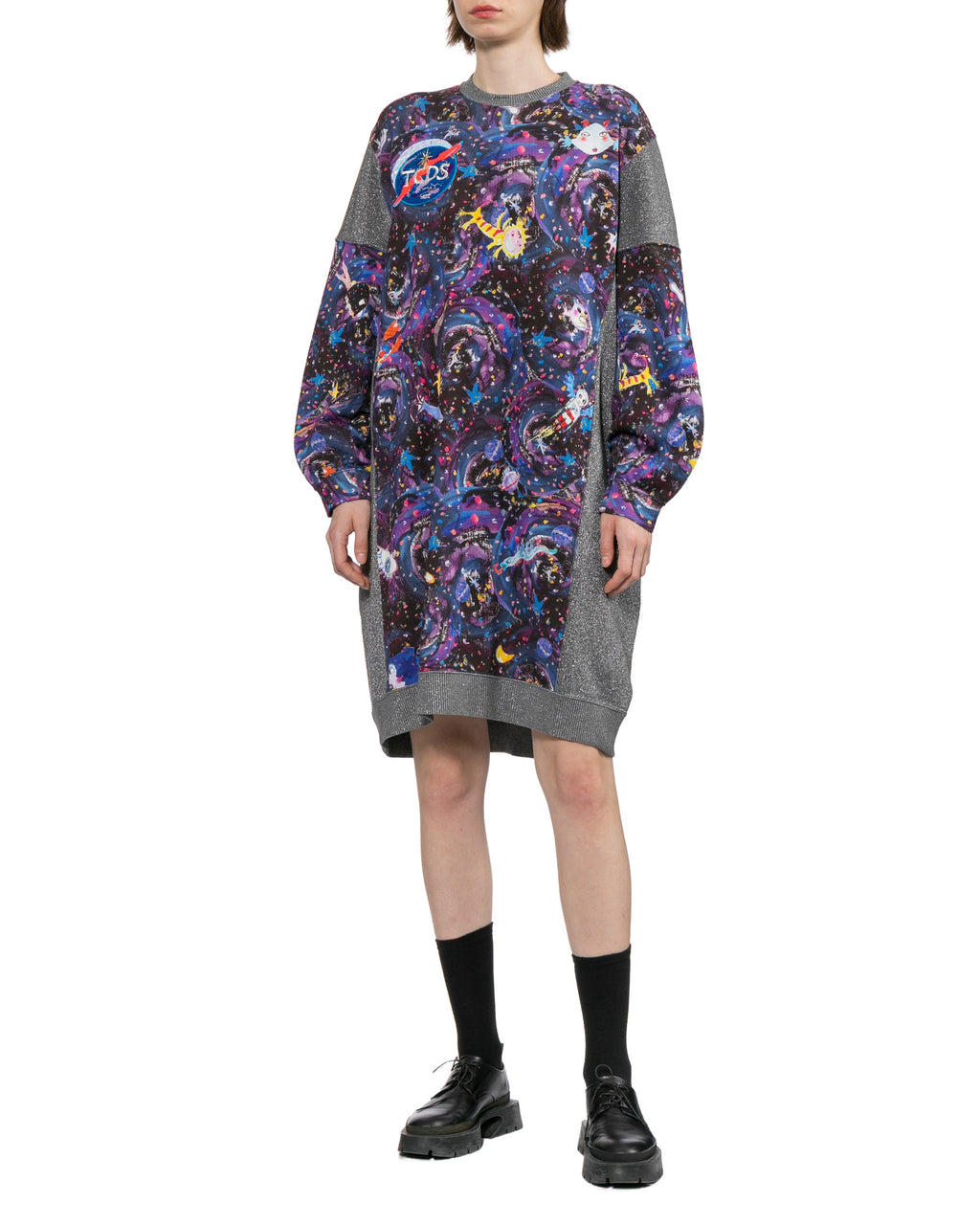 Graphic sweater dress