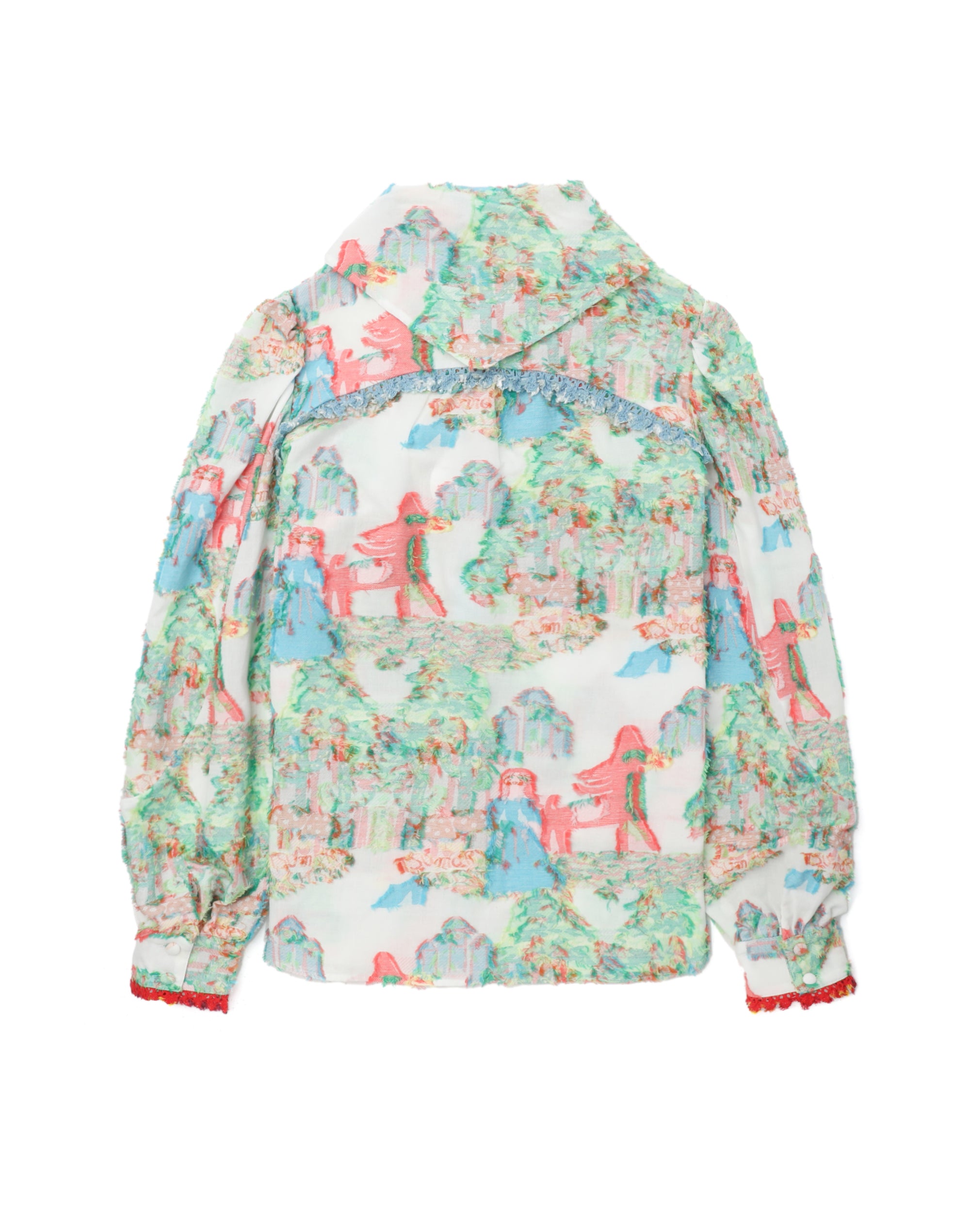 Embroidered button down top