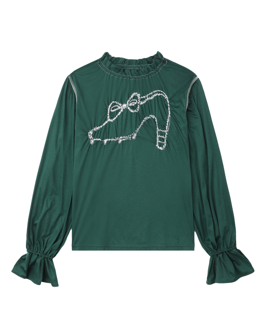 Embroidered long sleeve top