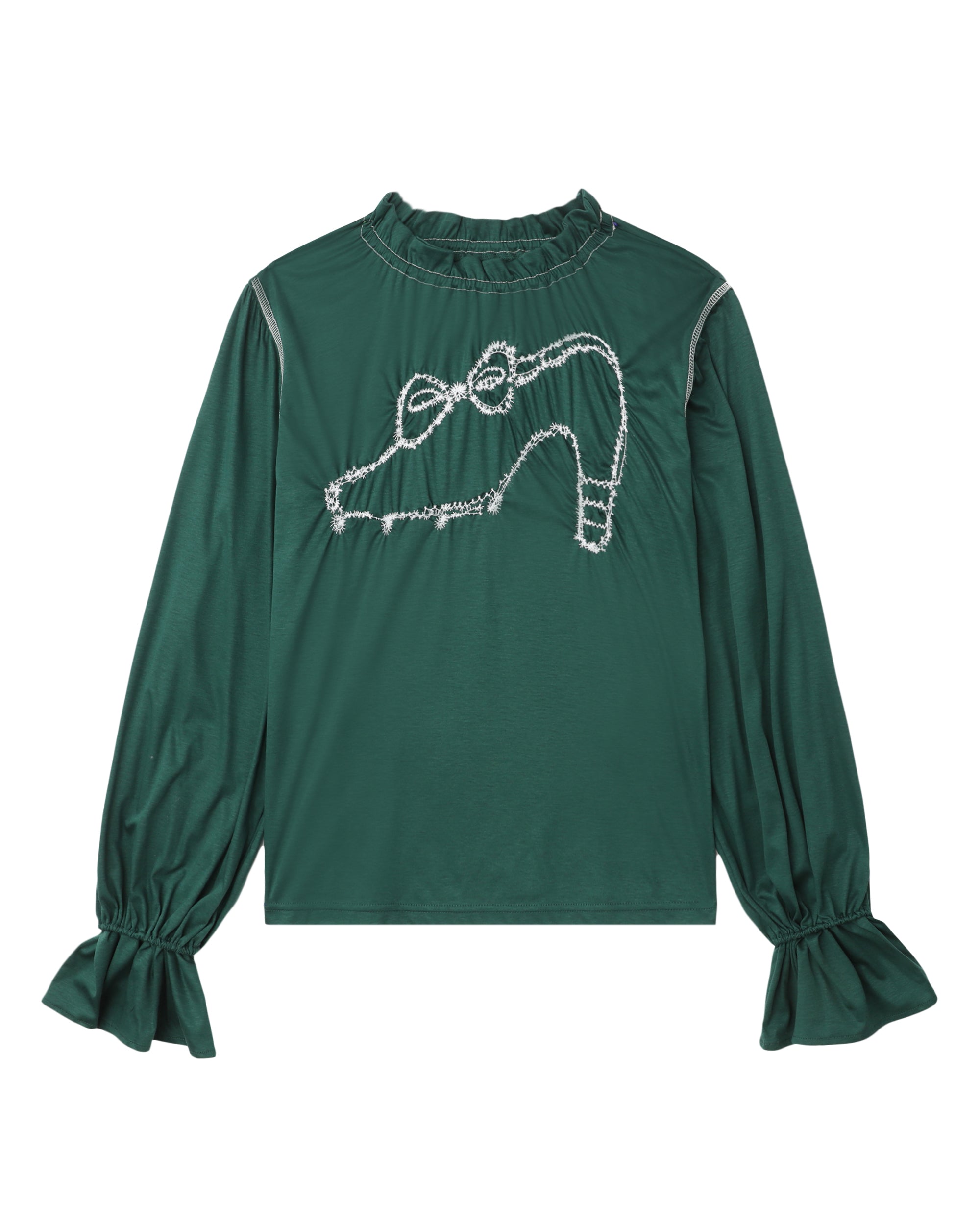 Embroidered long sleeve top